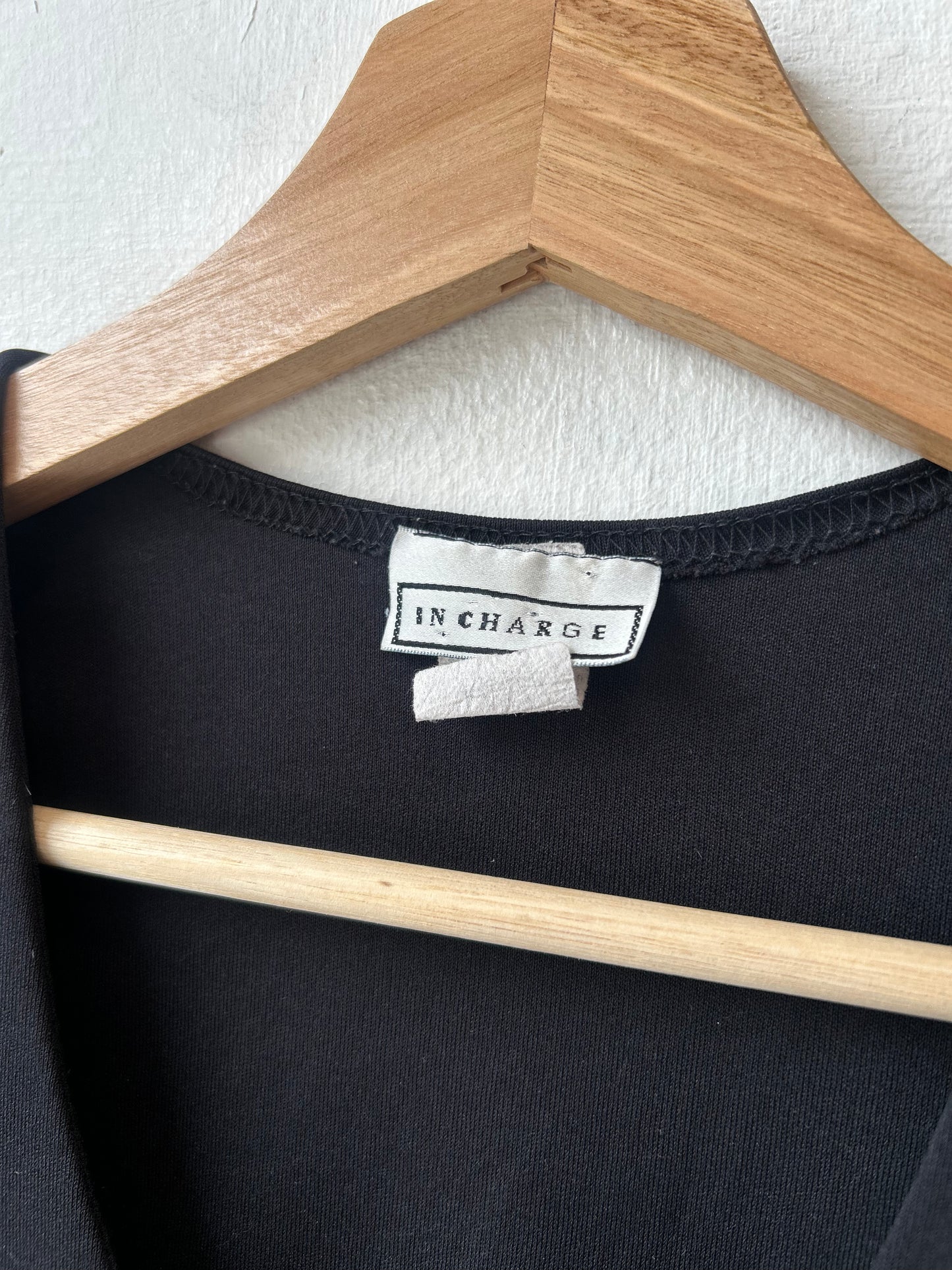 90's 3/4 Sleeve Black Top