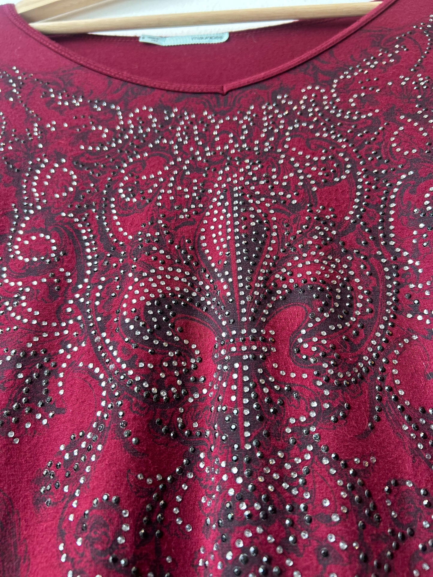 Y2K Maroon Long Sleeve Top