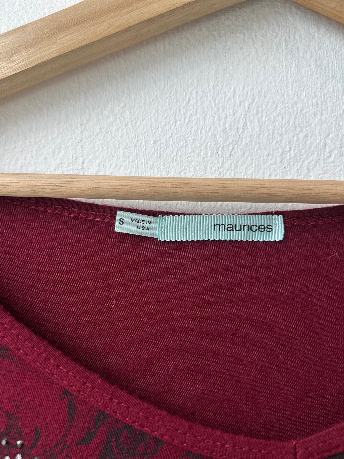 Y2K Maroon Long Sleeve Top