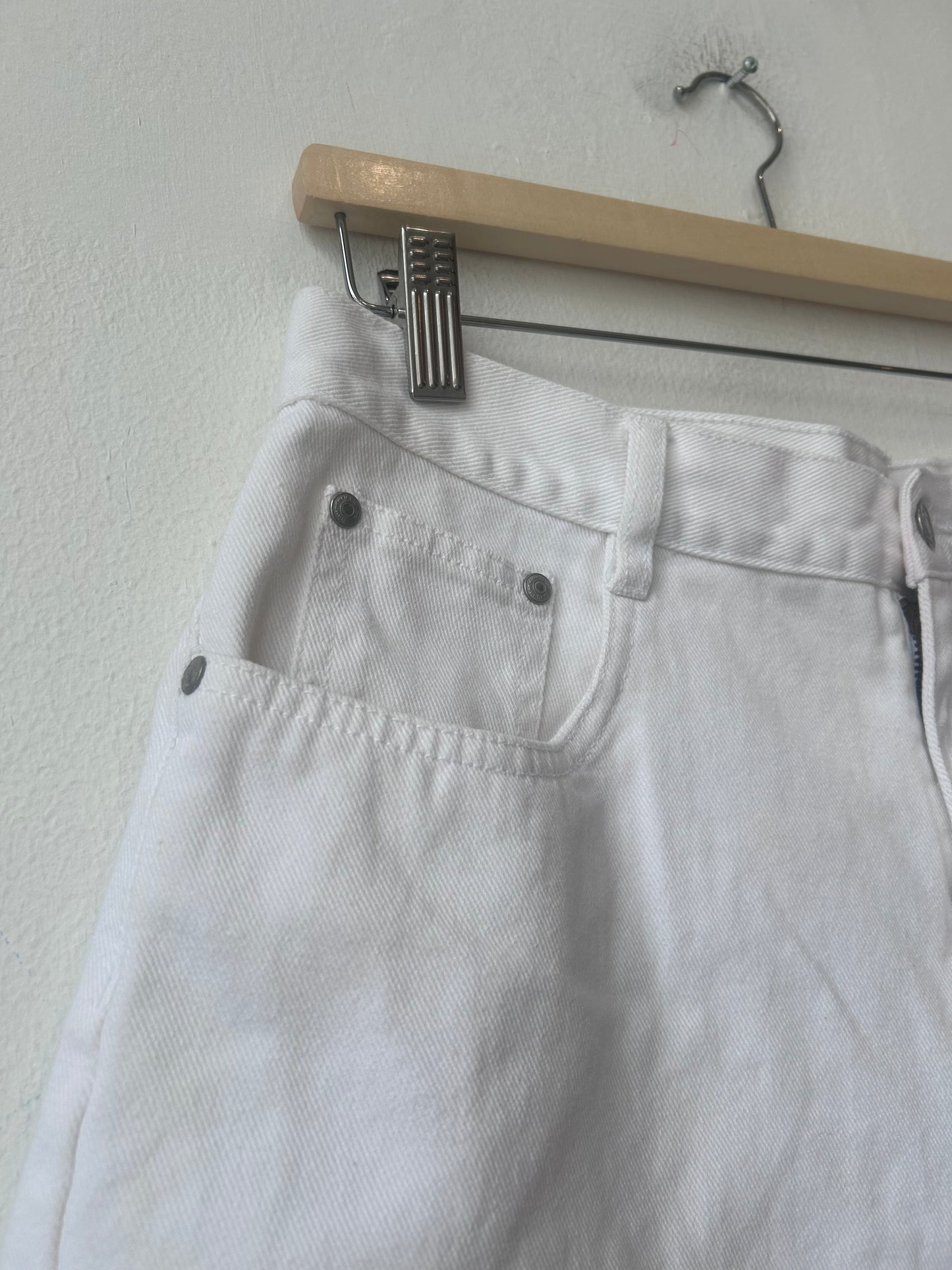 Y2K White Denim Shorts 31"
