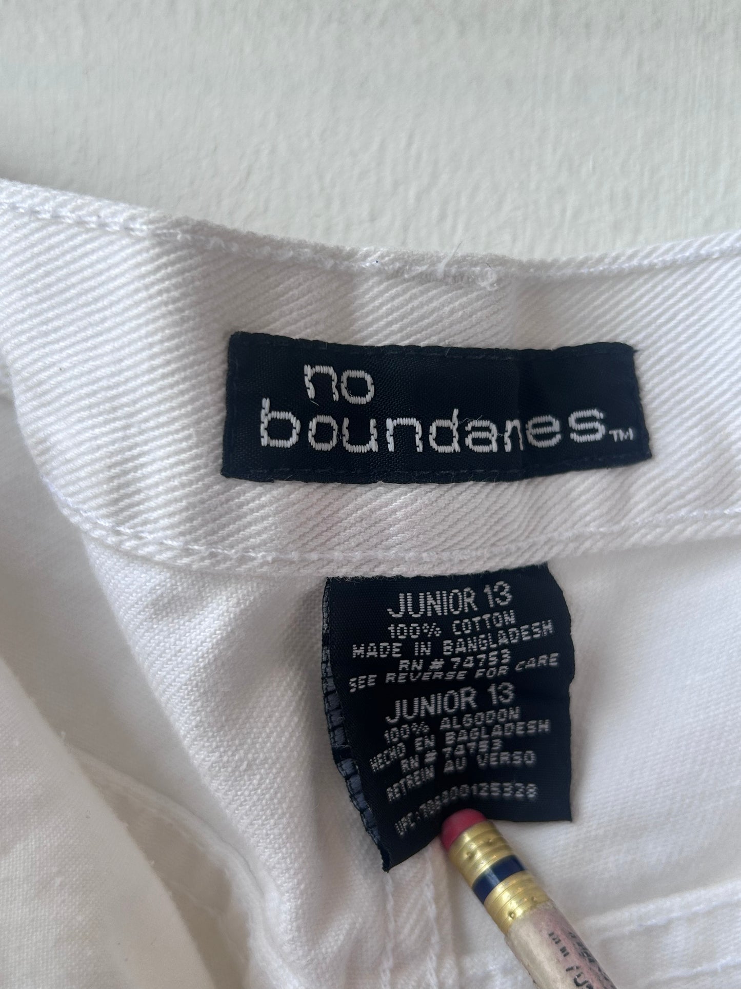 Y2K White Denim Shorts 31"