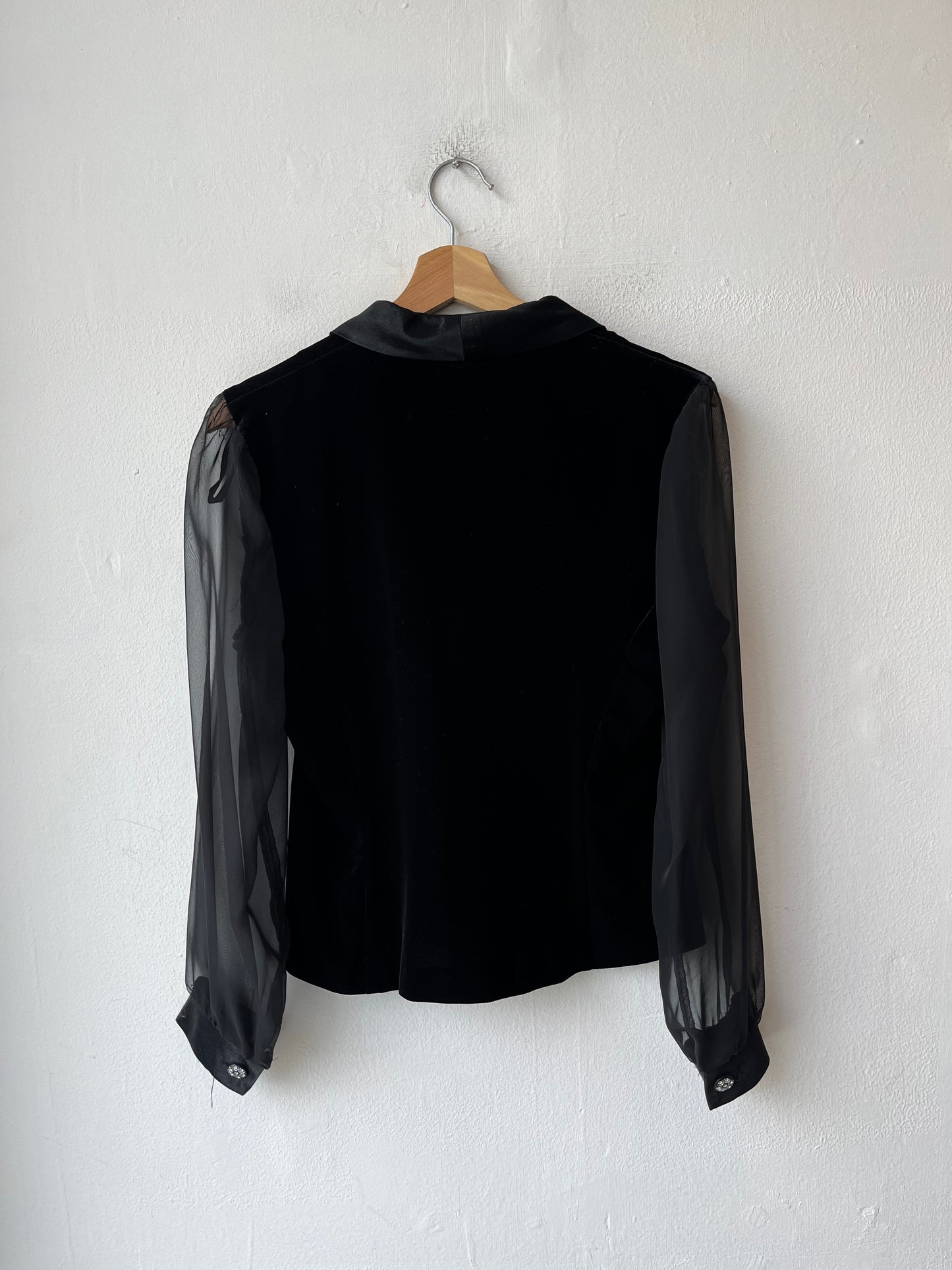 90's Velvet Collared Blouse
