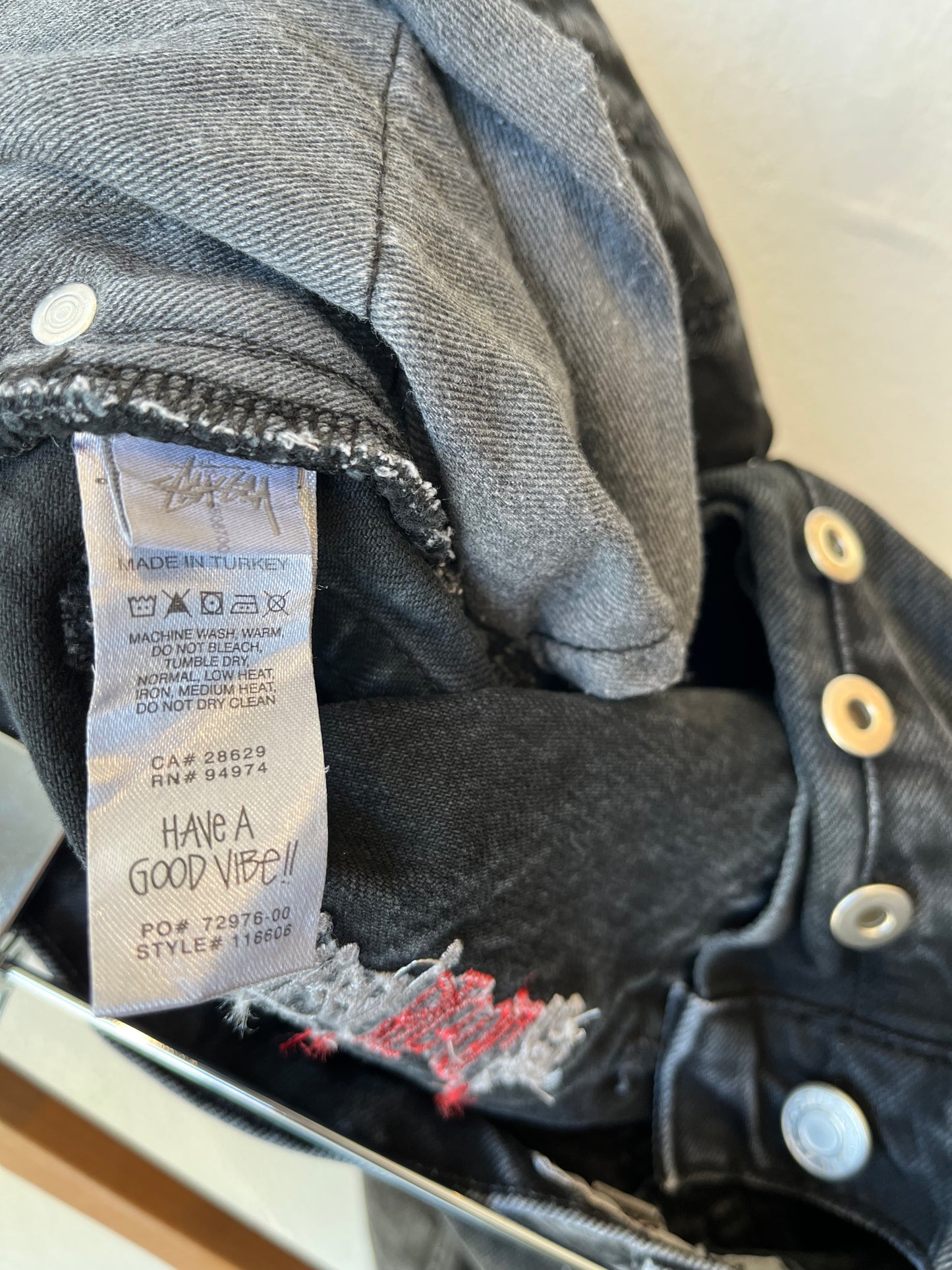 Y2K Stussy Black Jeans 29"