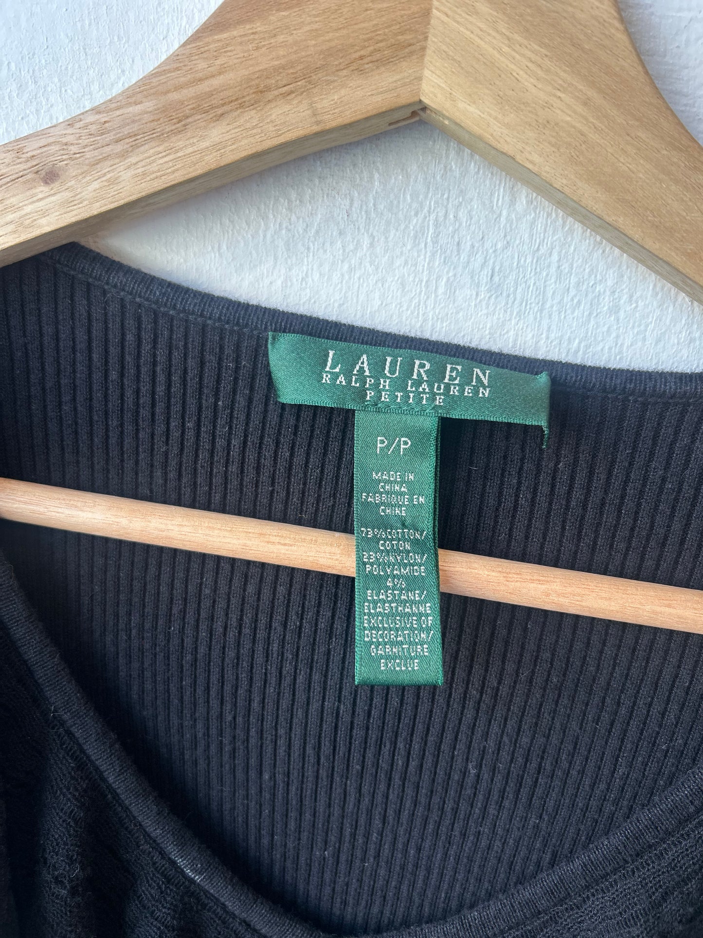 Y2K RL Black Knit Long Sleeve Top