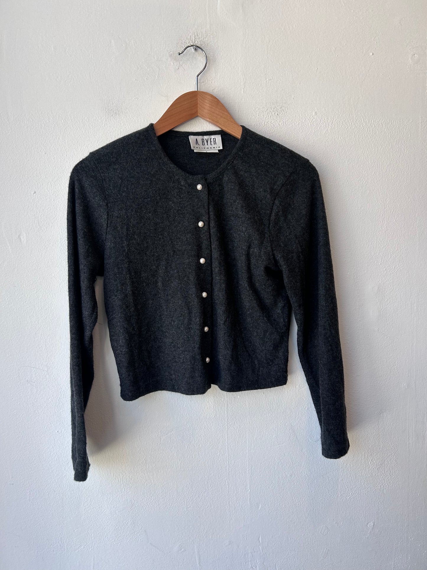90's Cropped Grey Knit Sweater