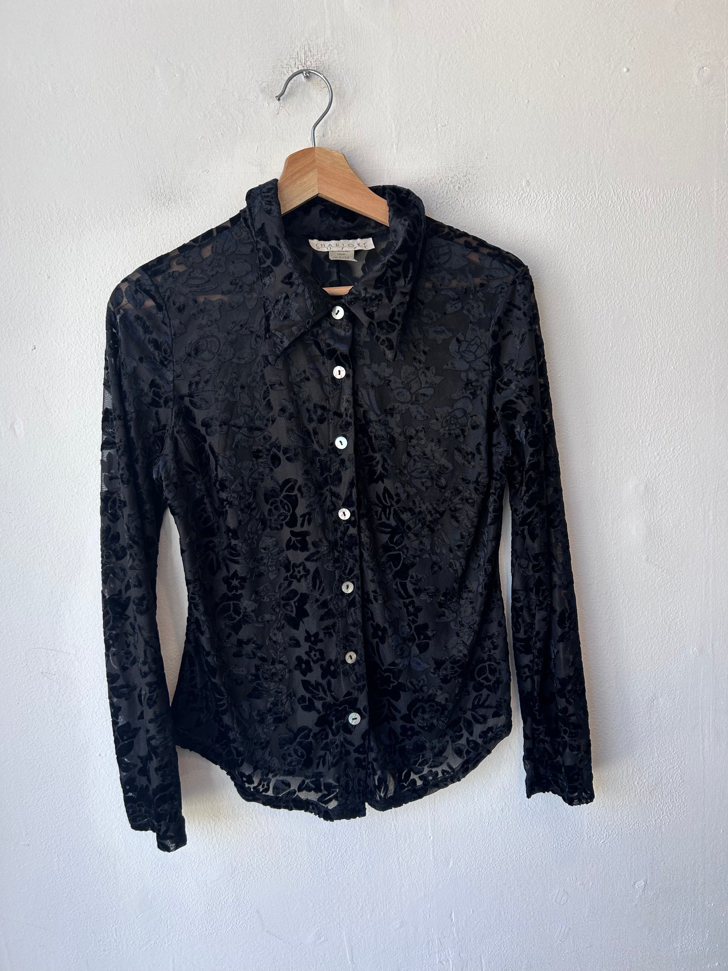 90's Floral Sheer Blouse