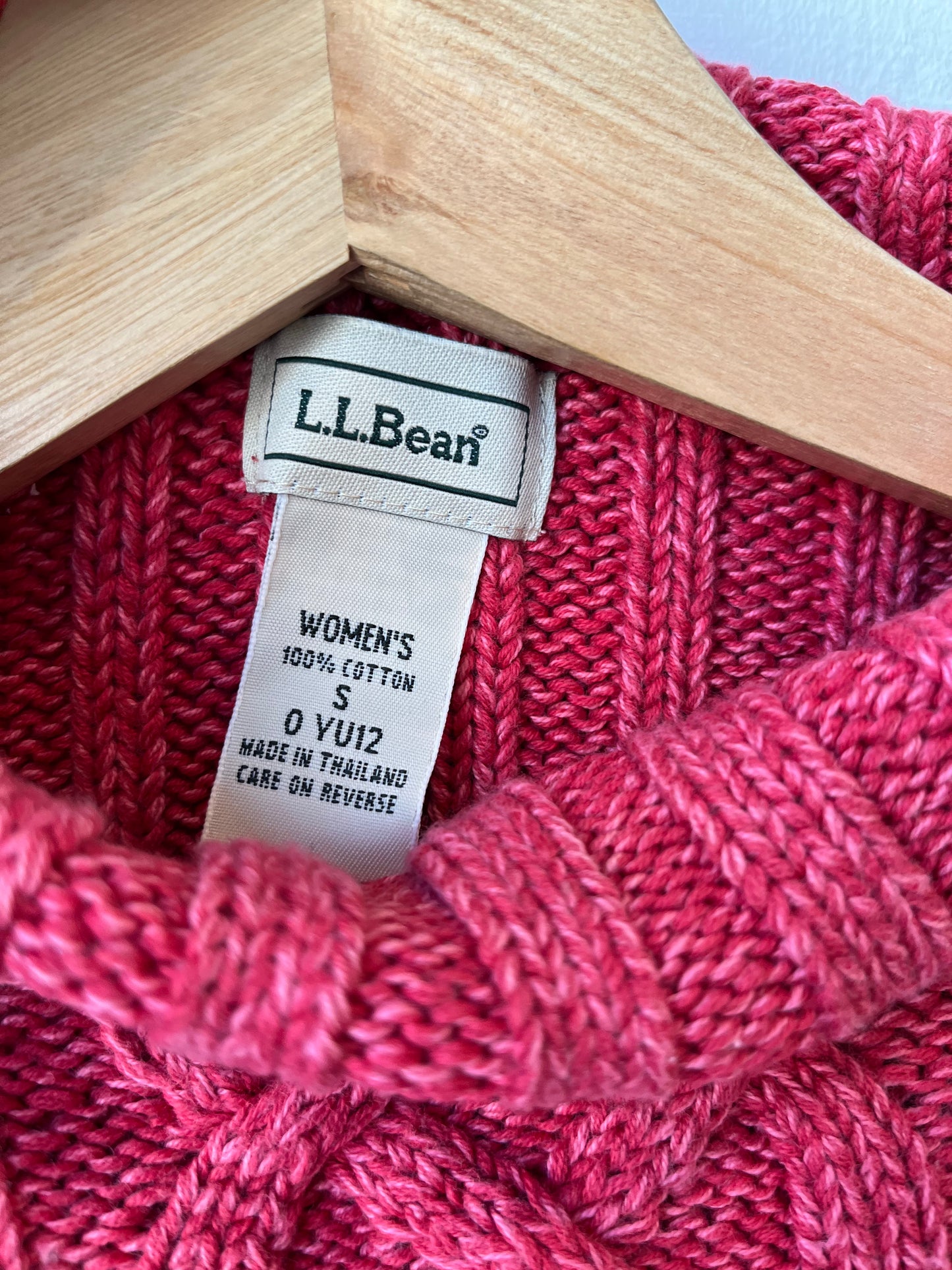 Y2K L. L. Bean Pink Cable Knit Sweater