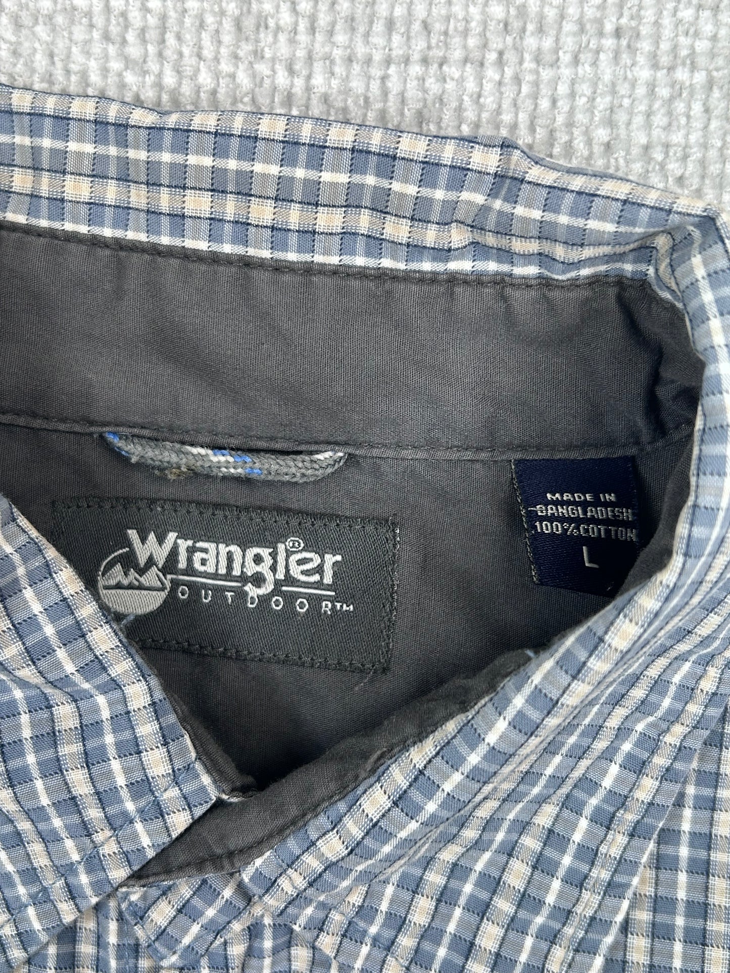 Y2K Blue Plaid Button Up