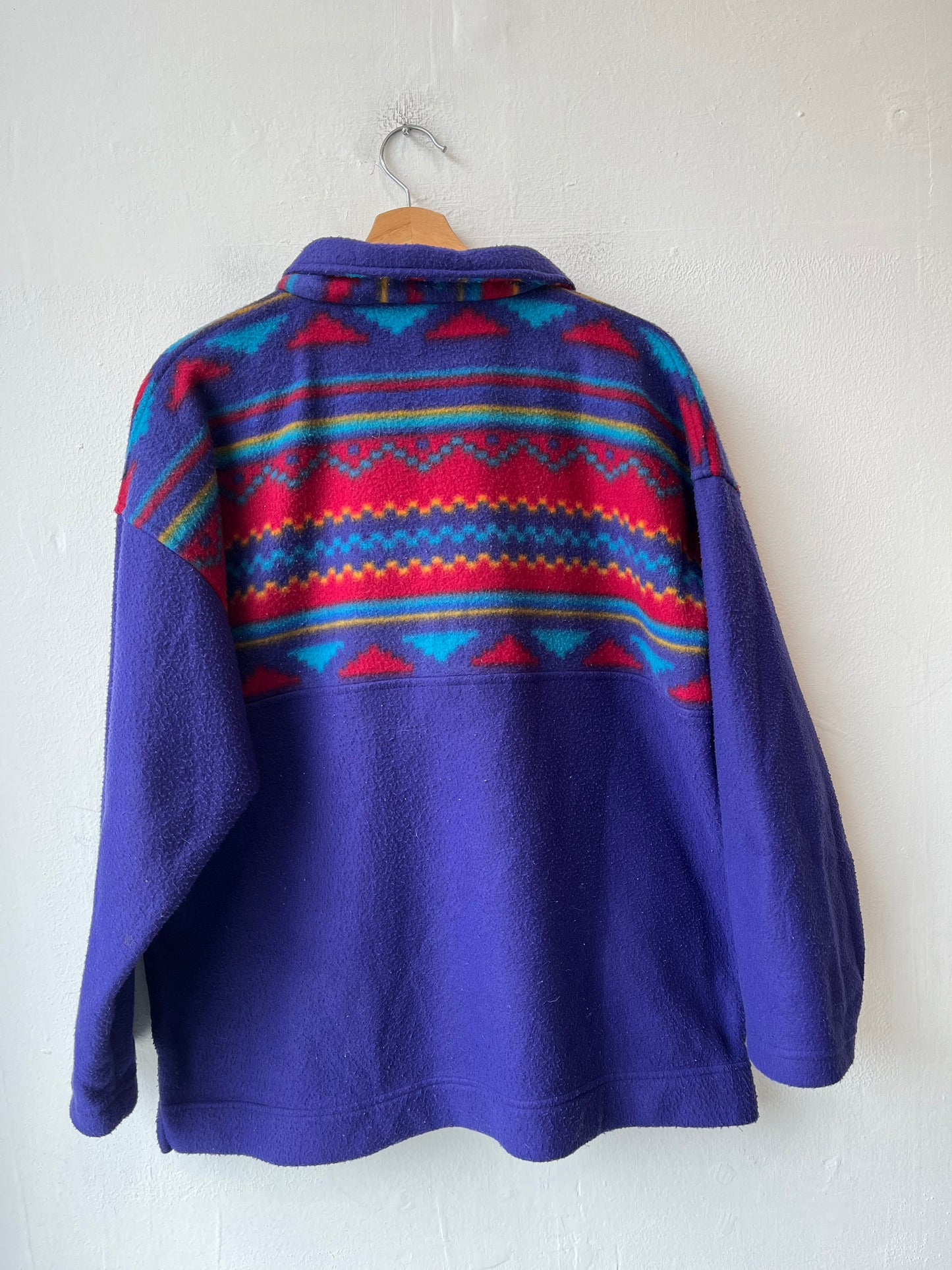 Y2K Pattern Half Zip Fleece Sweater