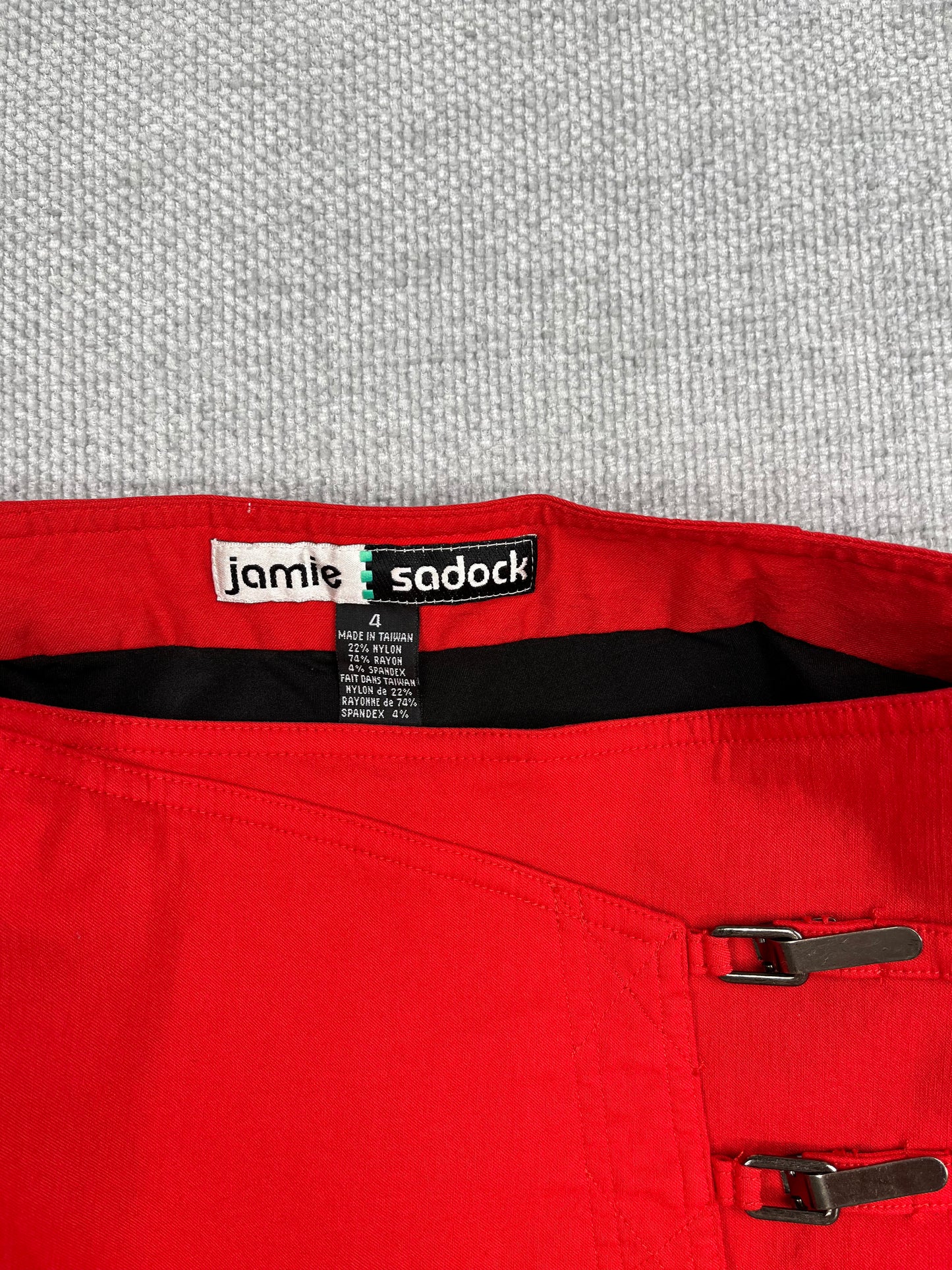 Y2K Red Utility Mini Skirt 27"