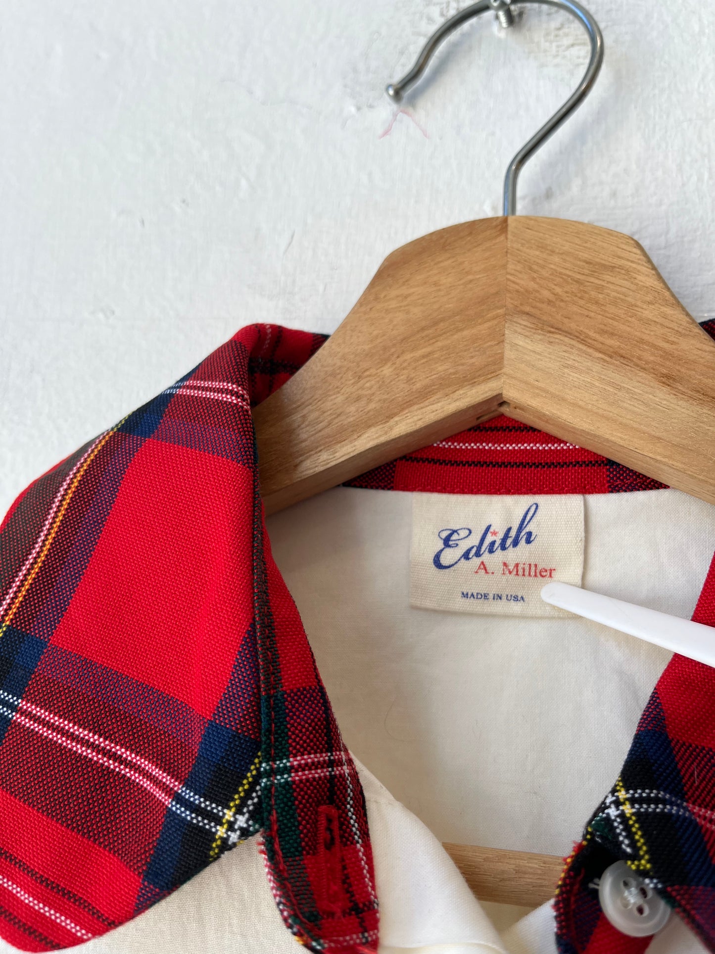 90's Plaid Collared Blouse
