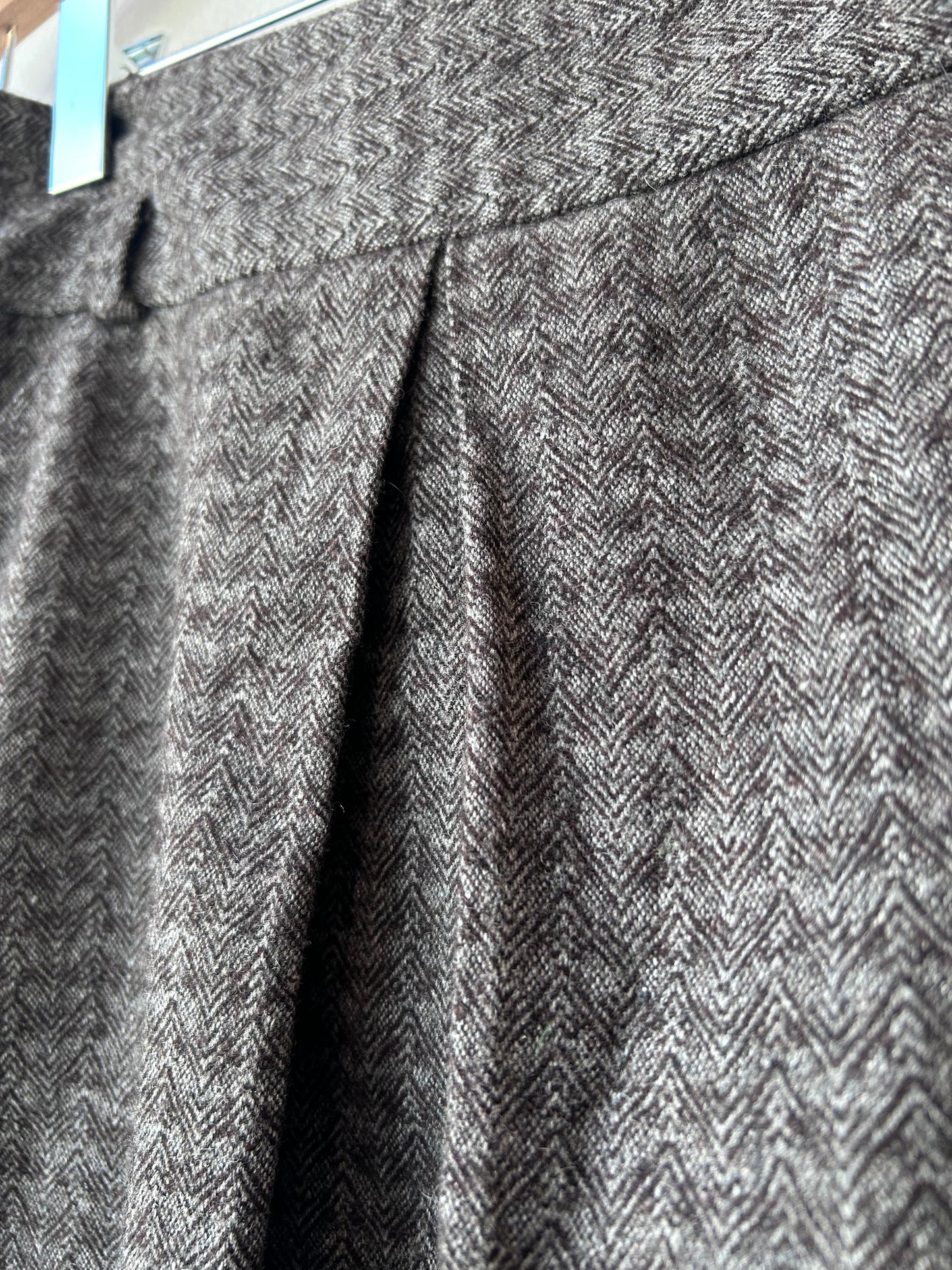 Y2K Pleated Wool Mini Skirt 28"