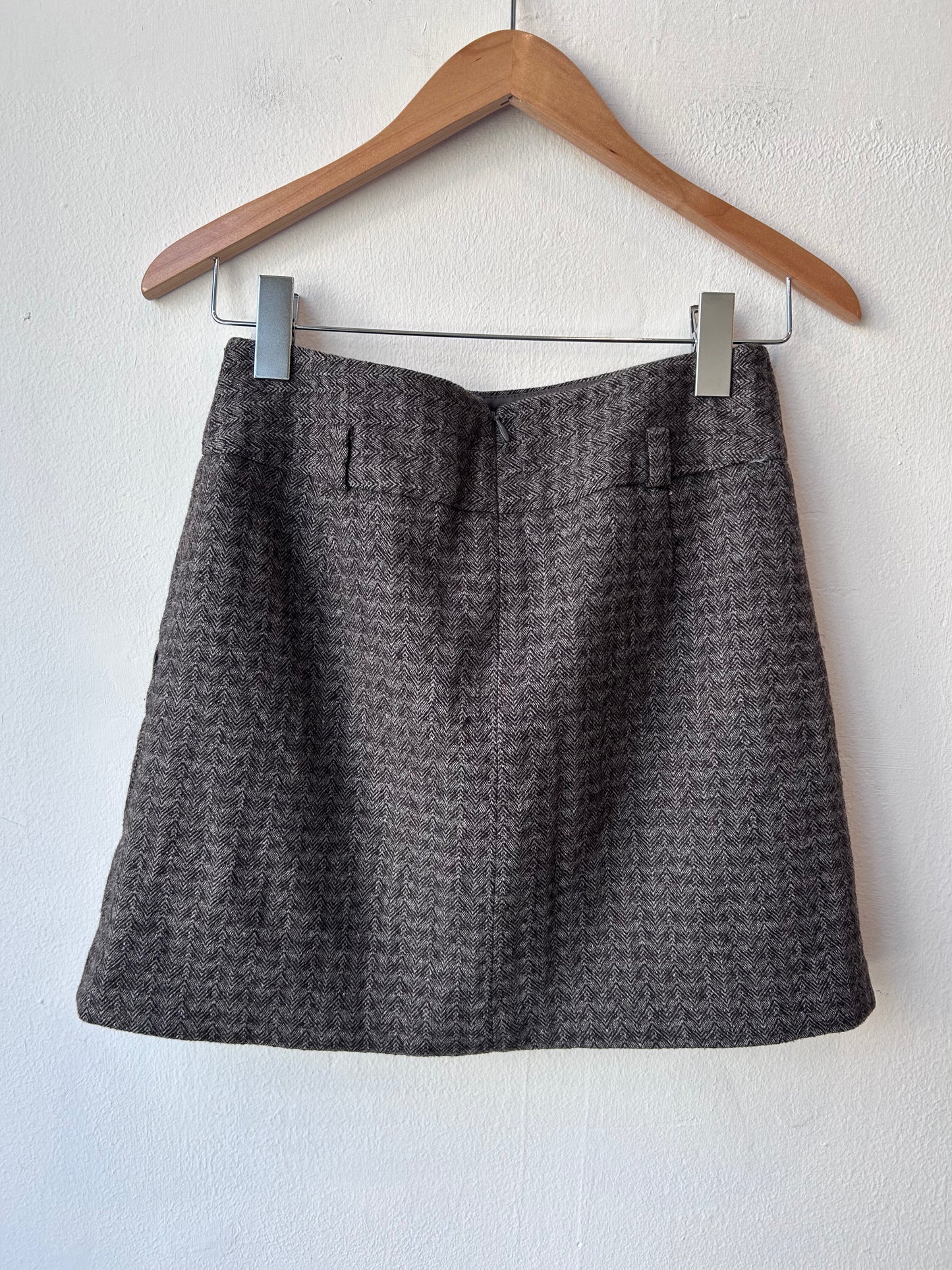 Y2K Pleated Wool Mini Skirt 28"