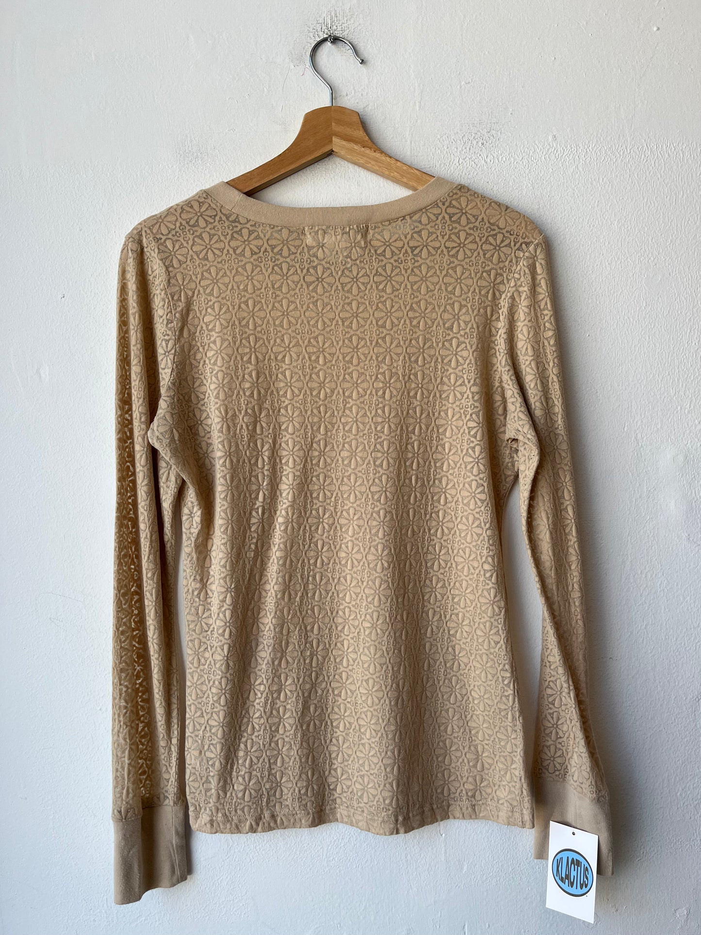 Y2K Sheer Pattern Long Sleeve Shirt