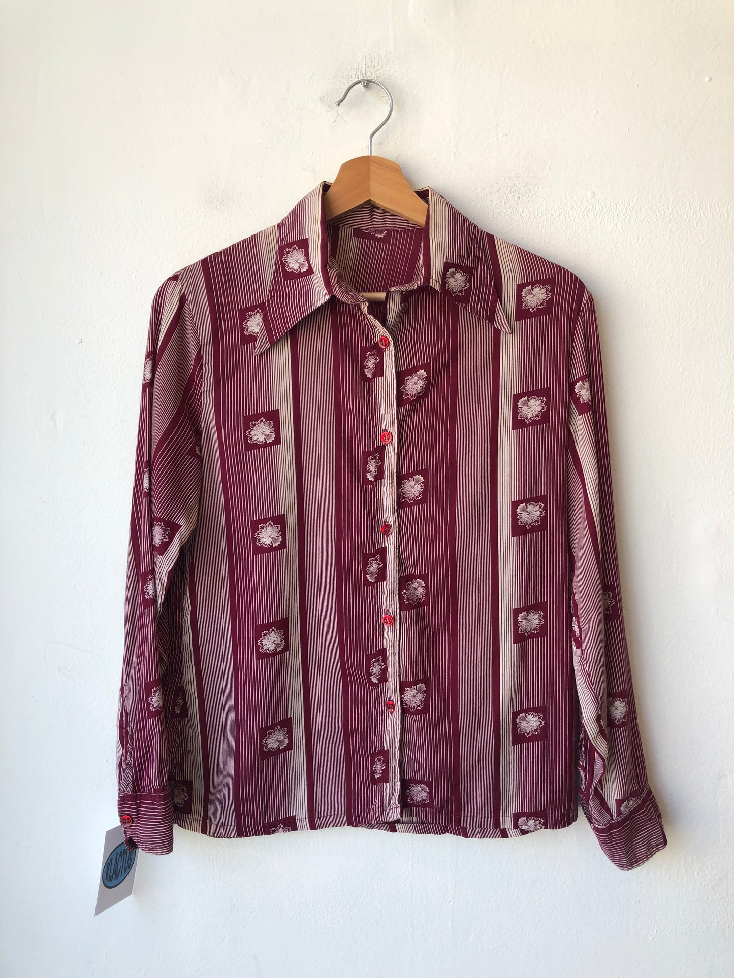 70's Floral Collared Blouse