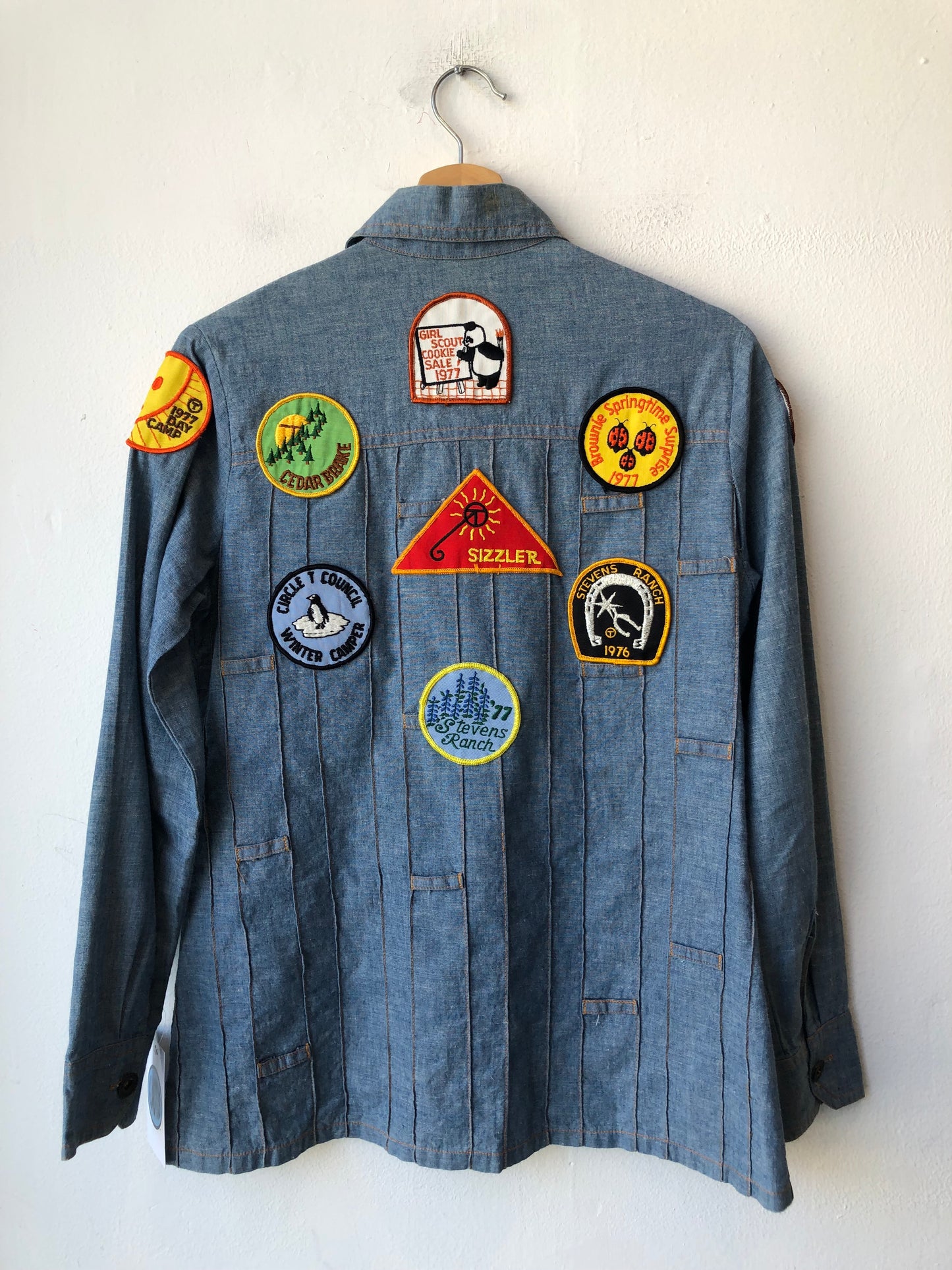 70's Girl Scout Denim Patch Shirt