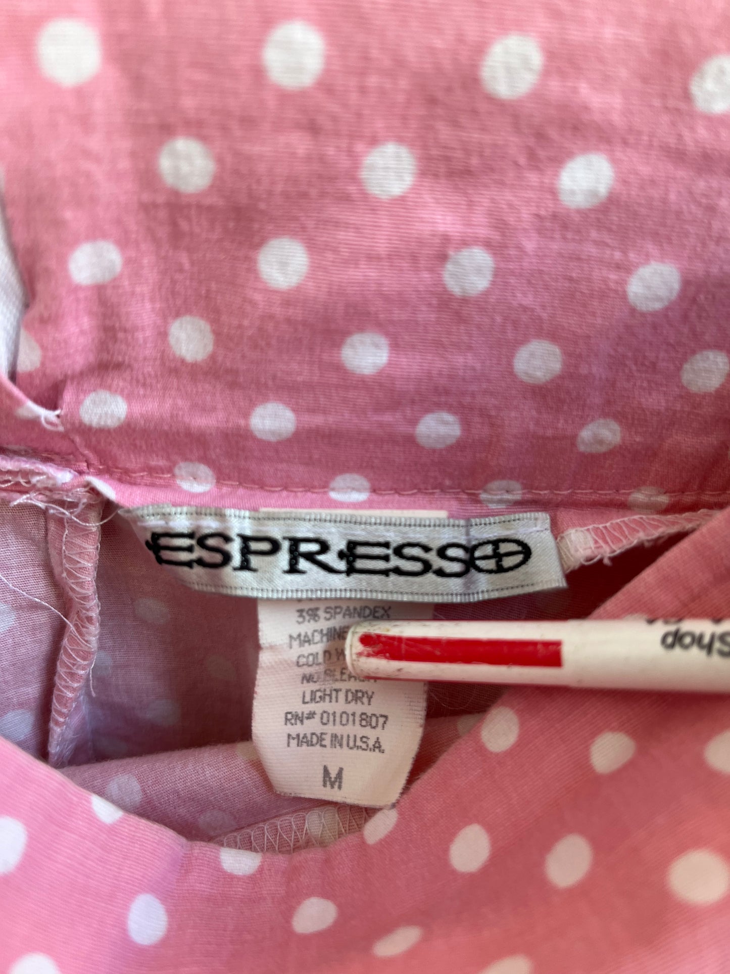 90's Pink Polka Dot Mini Skirt 27"