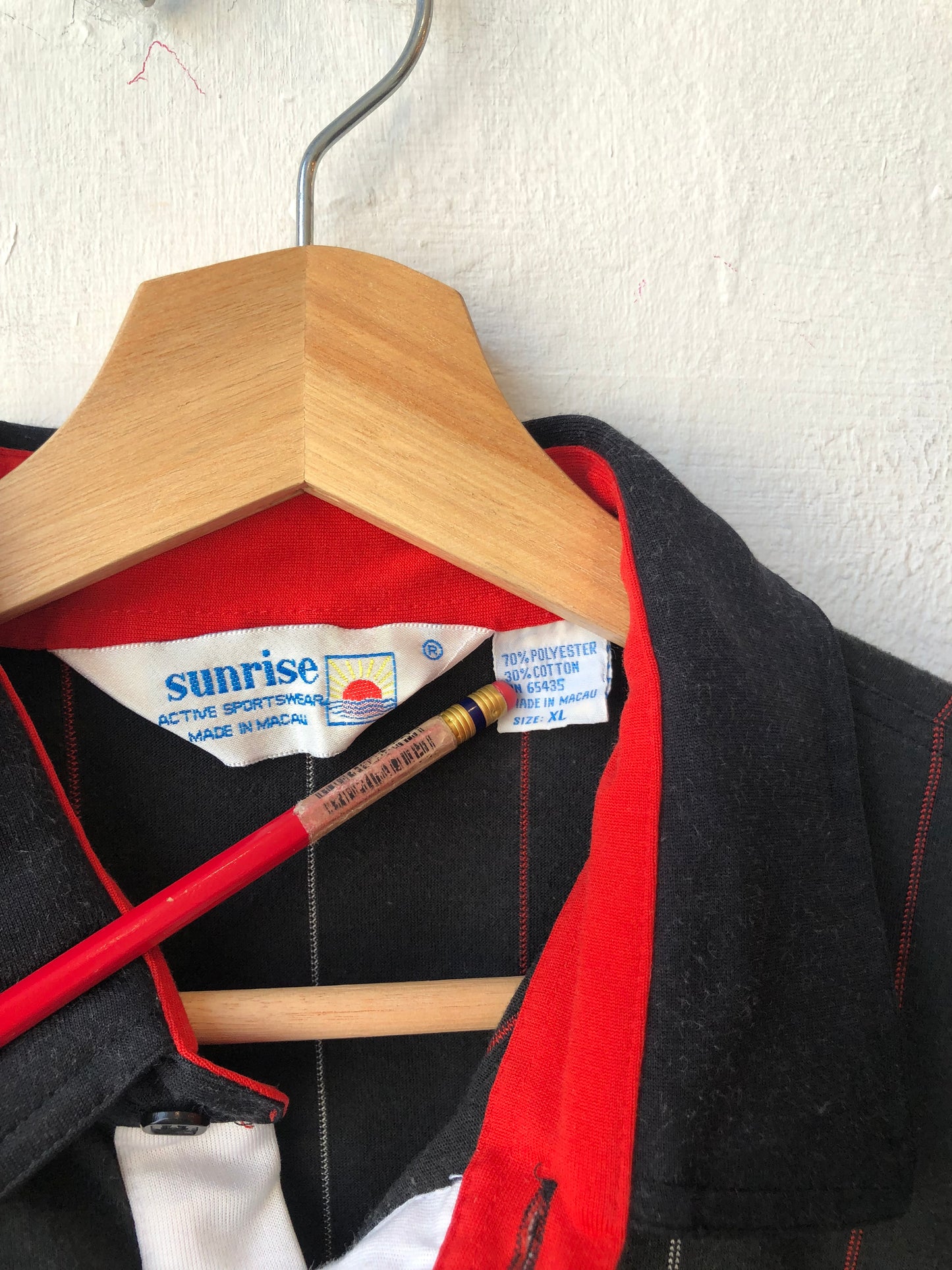 90's Red / White Striped Polo