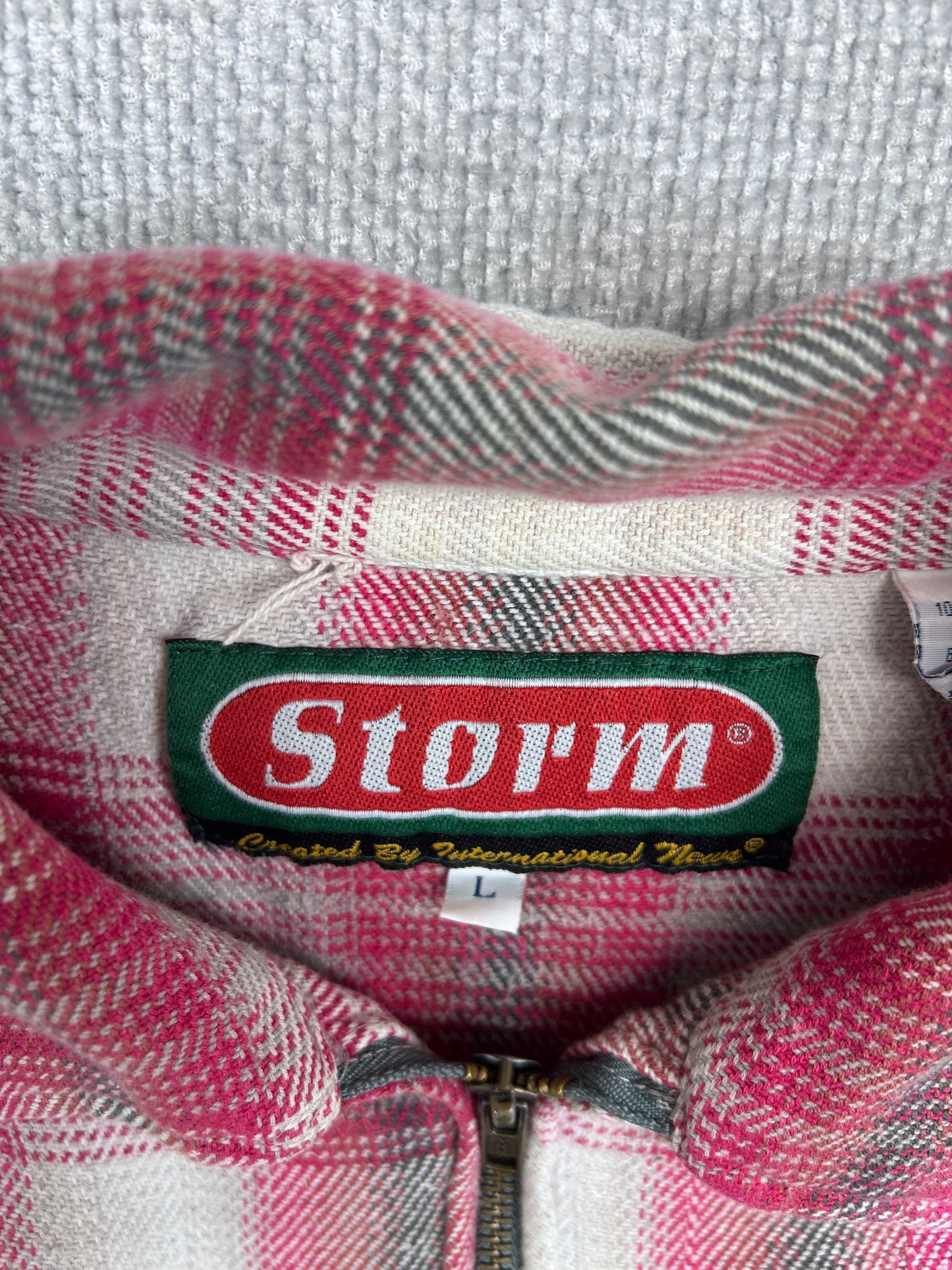 Y2K Red Zip Up Flannel