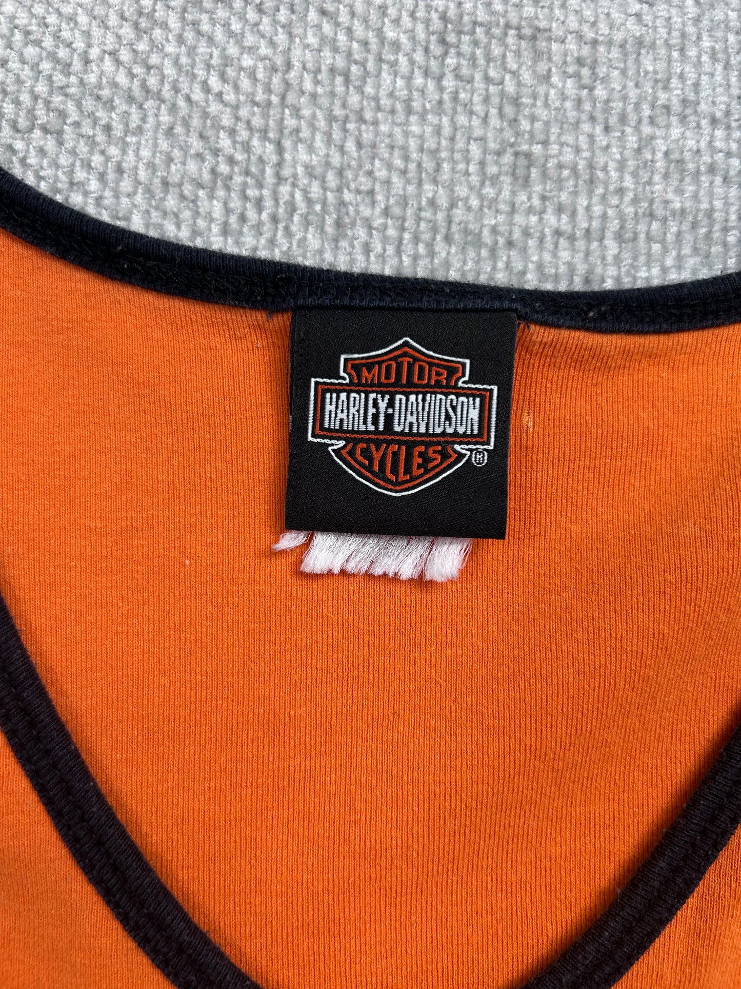 Y2K Orange Harley Davidson Tank Top