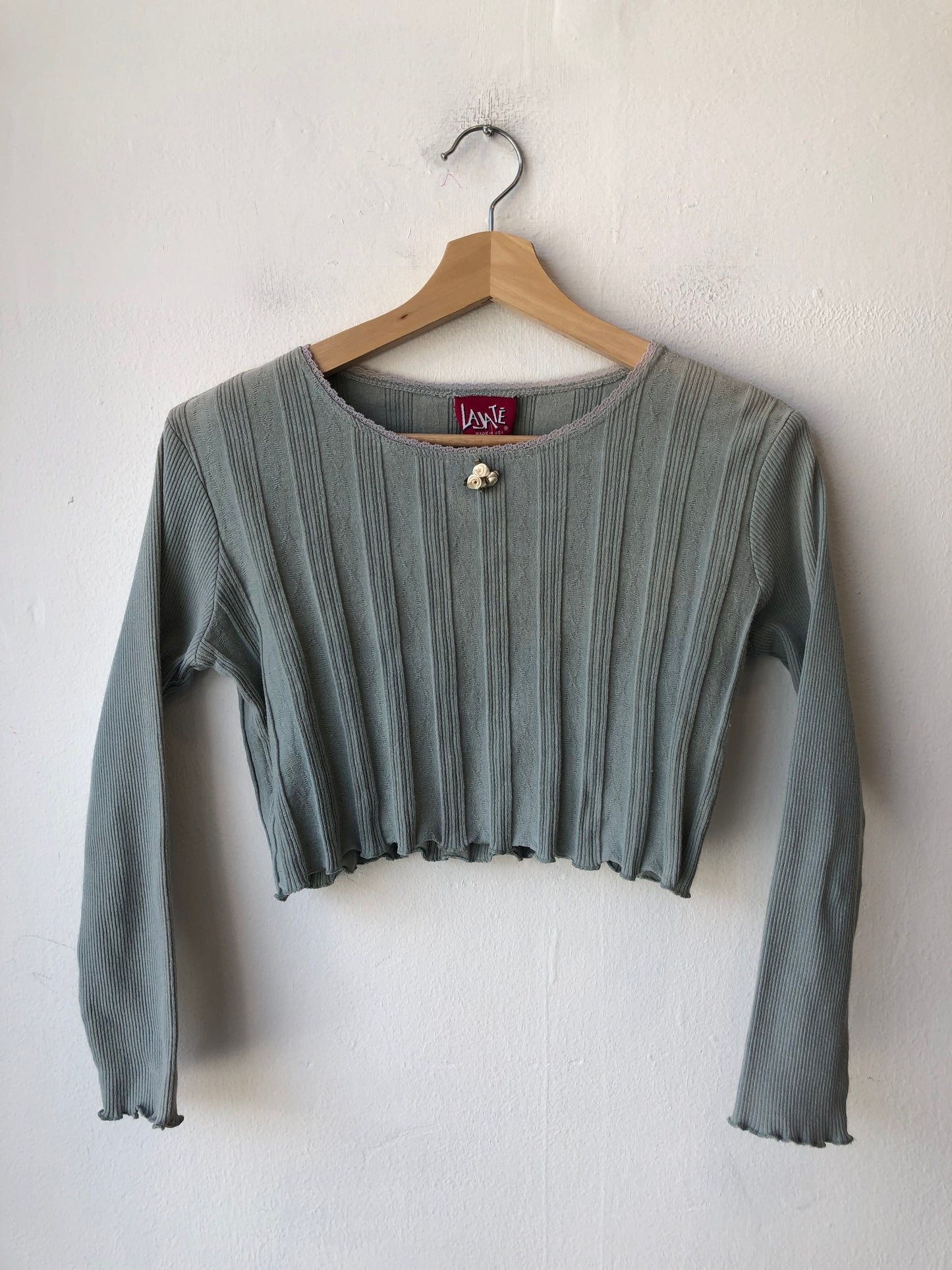 90's Long Sleeve Cropped Top