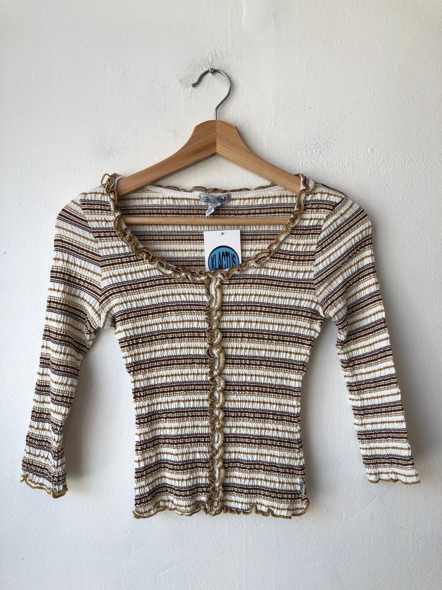Y2K Striped Ruffle Top