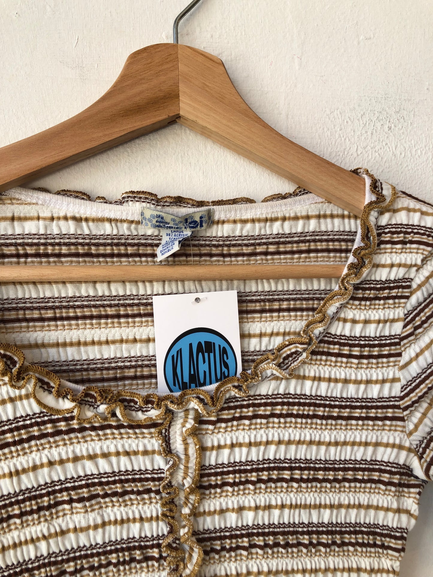 Y2K Striped Ruffle Top
