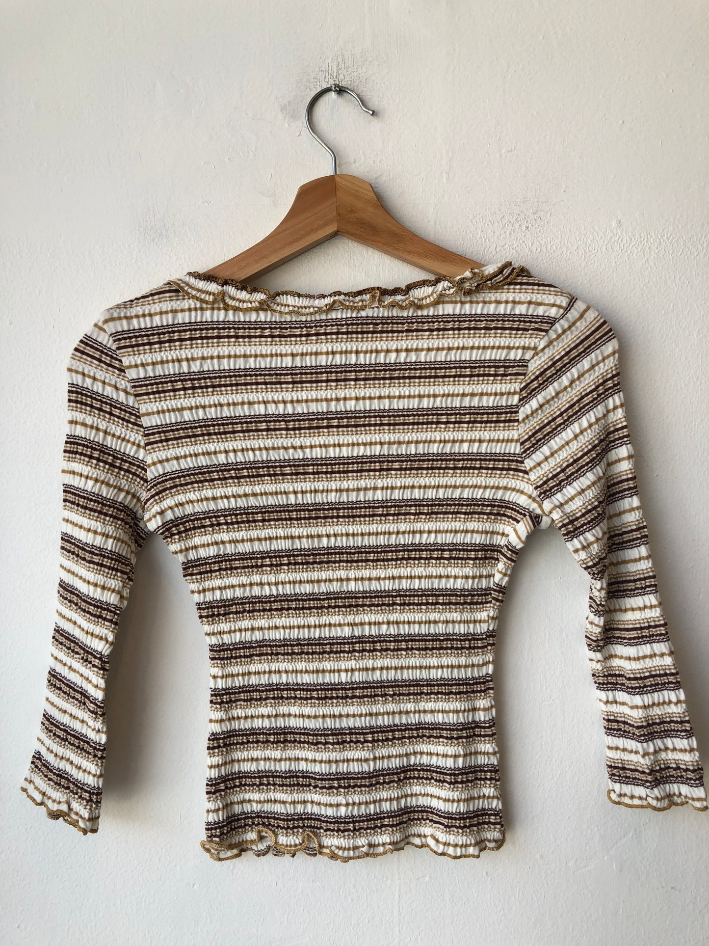Y2K Striped Ruffle Top