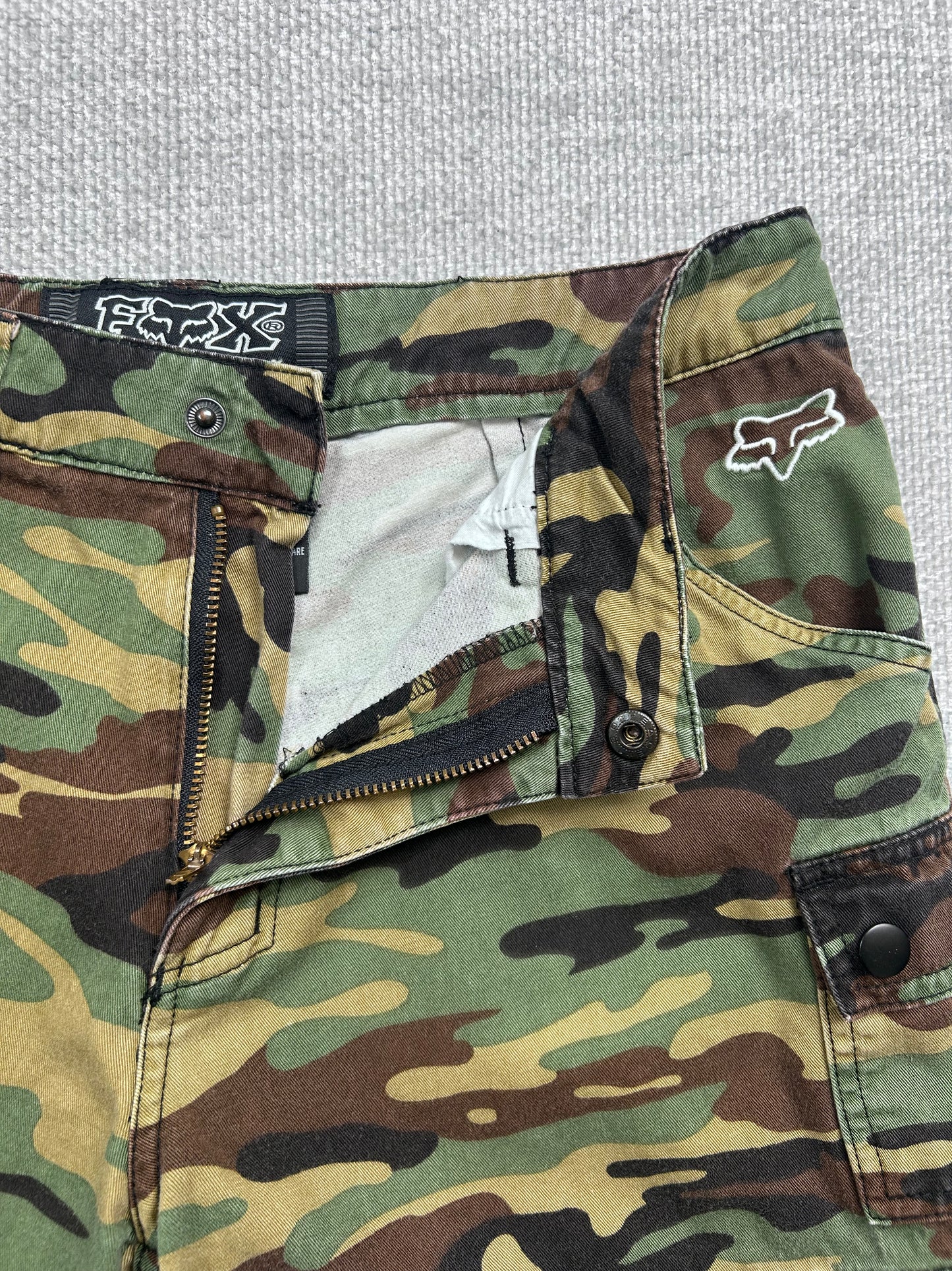 Y2K Camo Fox Shorts 28"