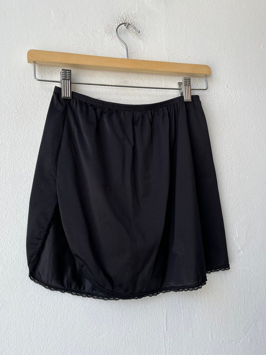 Y2K Mini Black Slip Skirt 23-26"