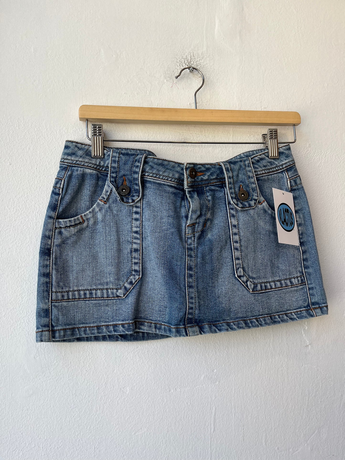 Y2K Paris Blues Denim Mini Skirt 29"