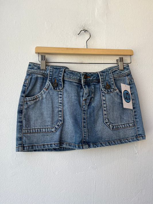 Y2K Paris Blues Denim Mini Skirt 29"