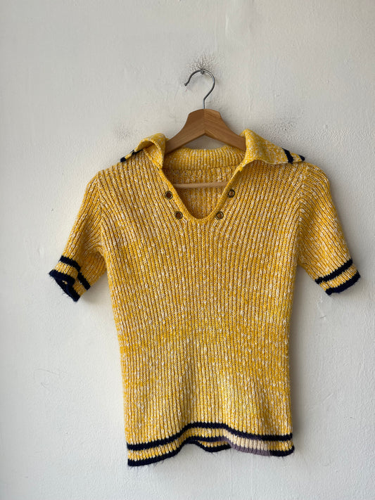 70's Knit Collared Top