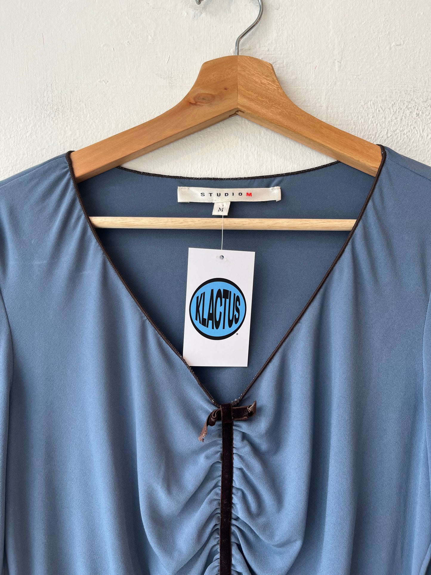 Y2K Blue Ruffle Long Sleeve