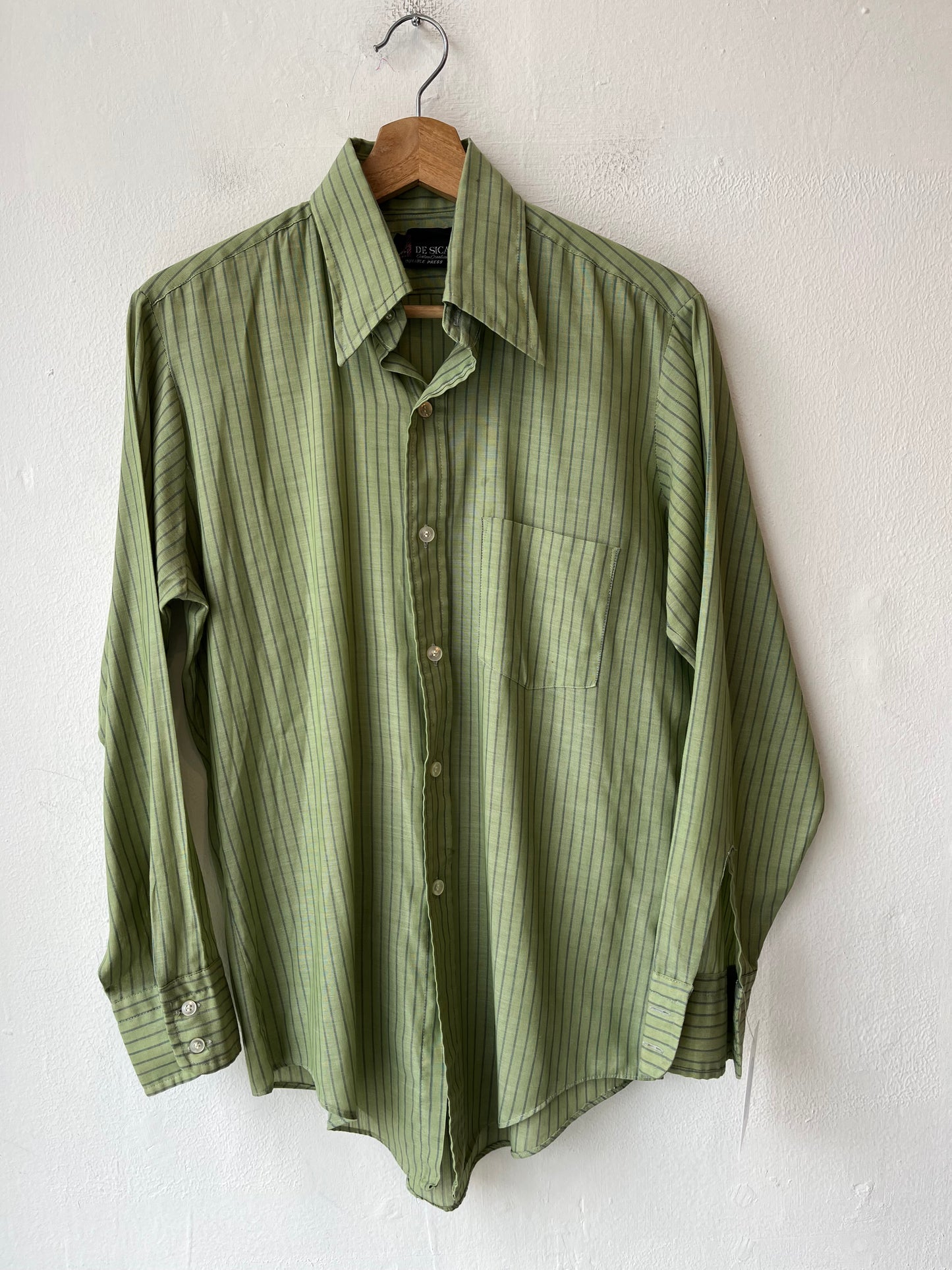 70's Green Striped Shirt