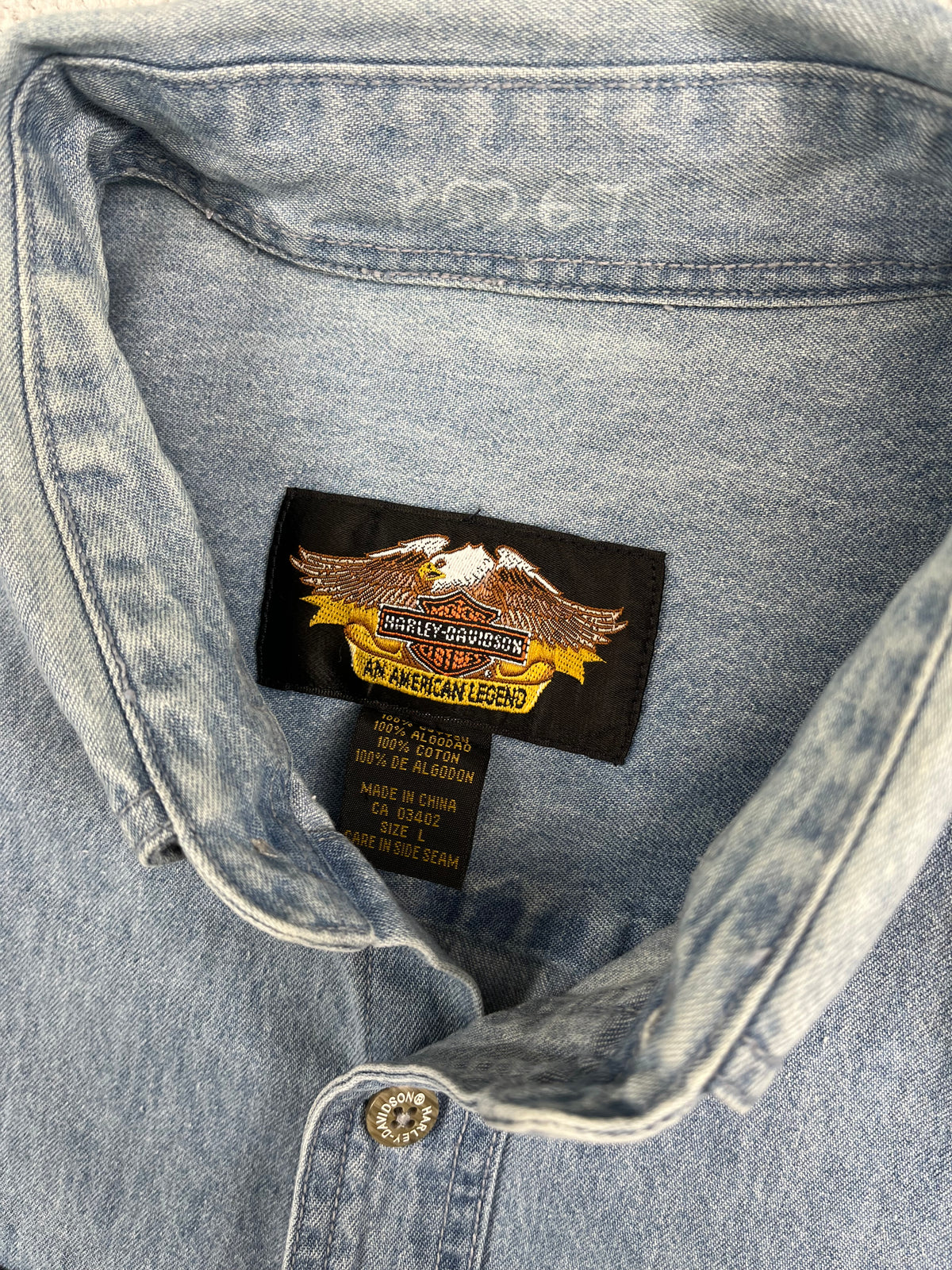 Y2K Harley Davidson Denim Shirt