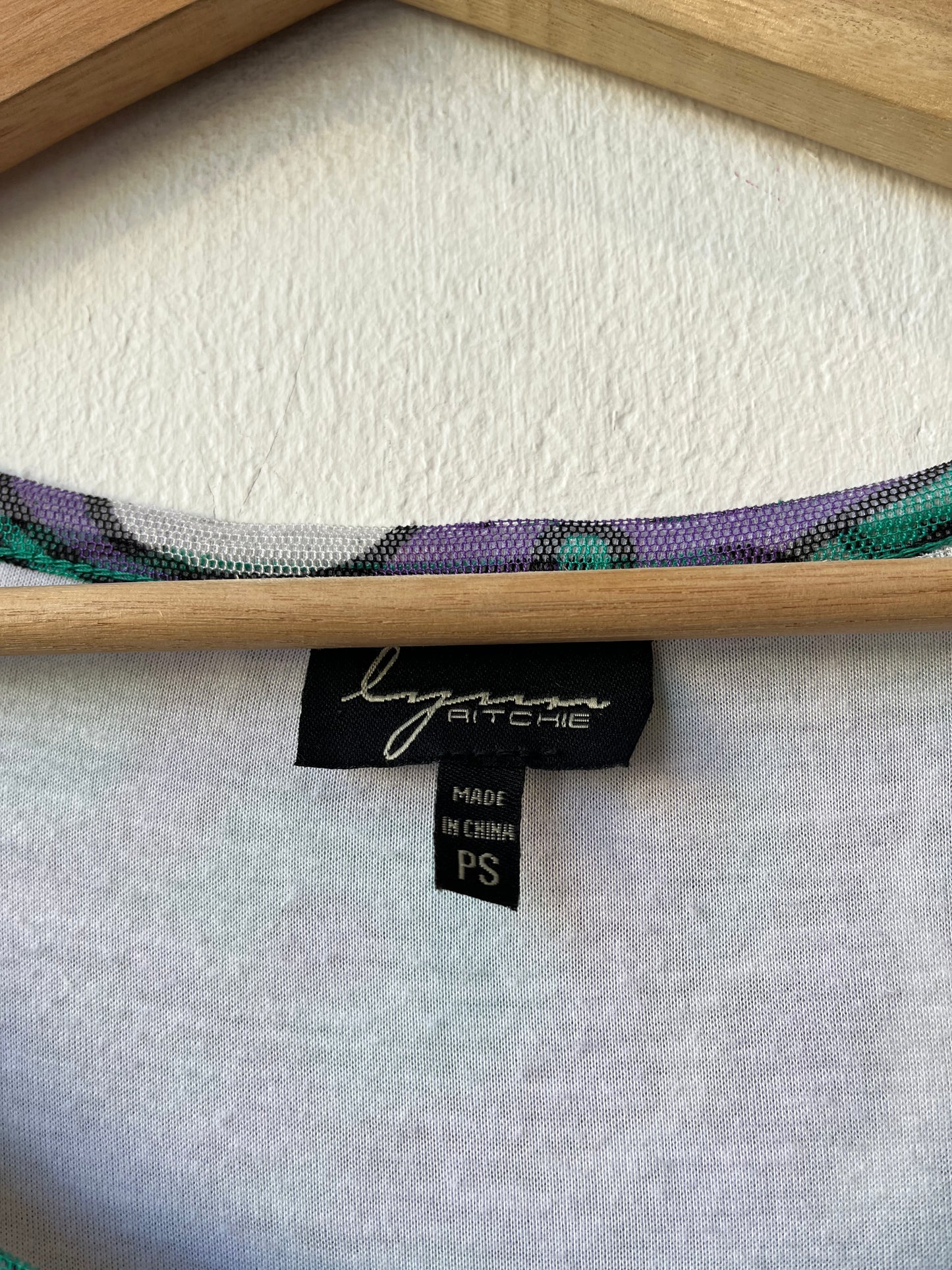 Y2K 3/4 Sleeve Mesh Top