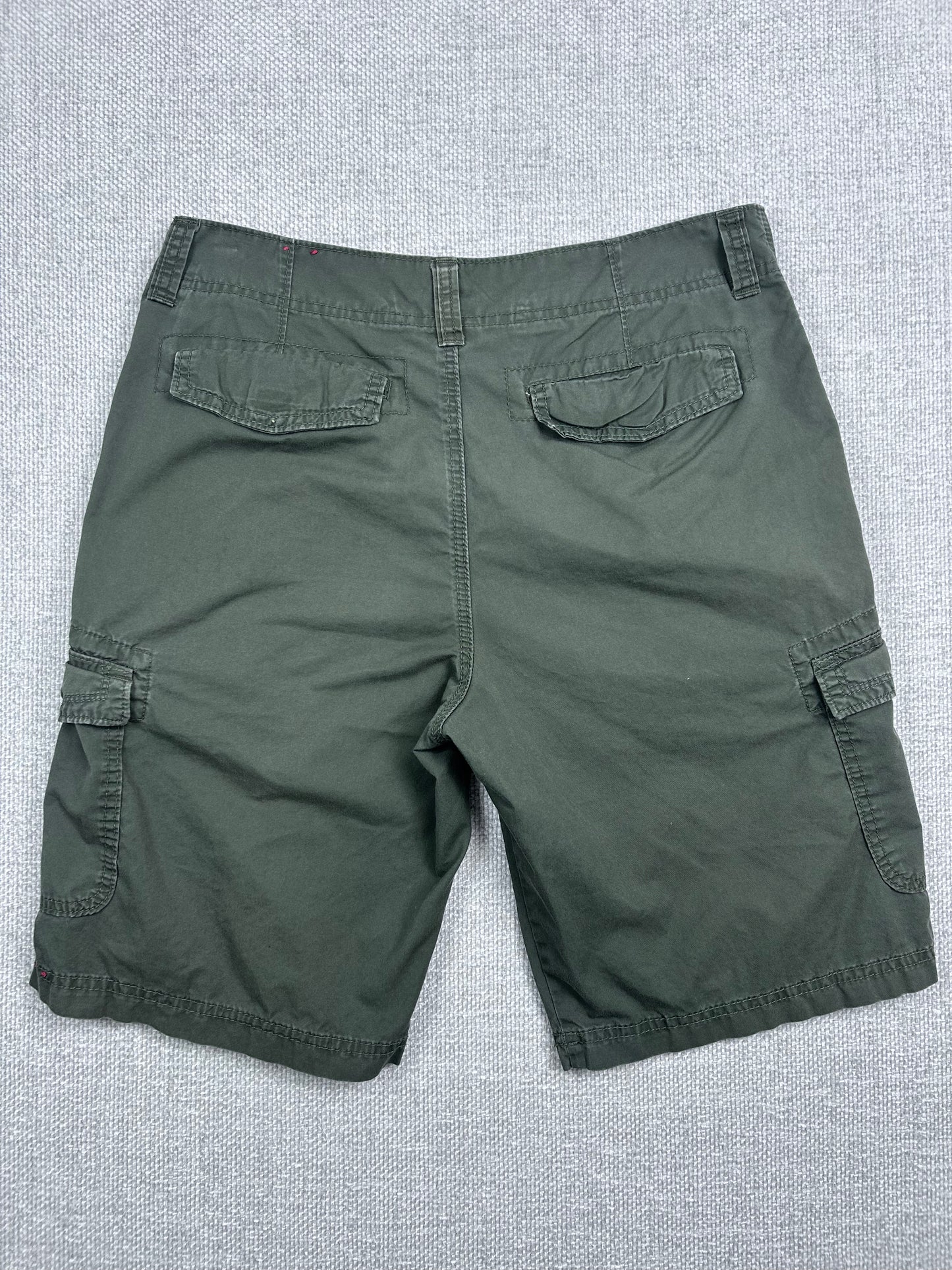 Y2K Olive Cargo Shorts 32"