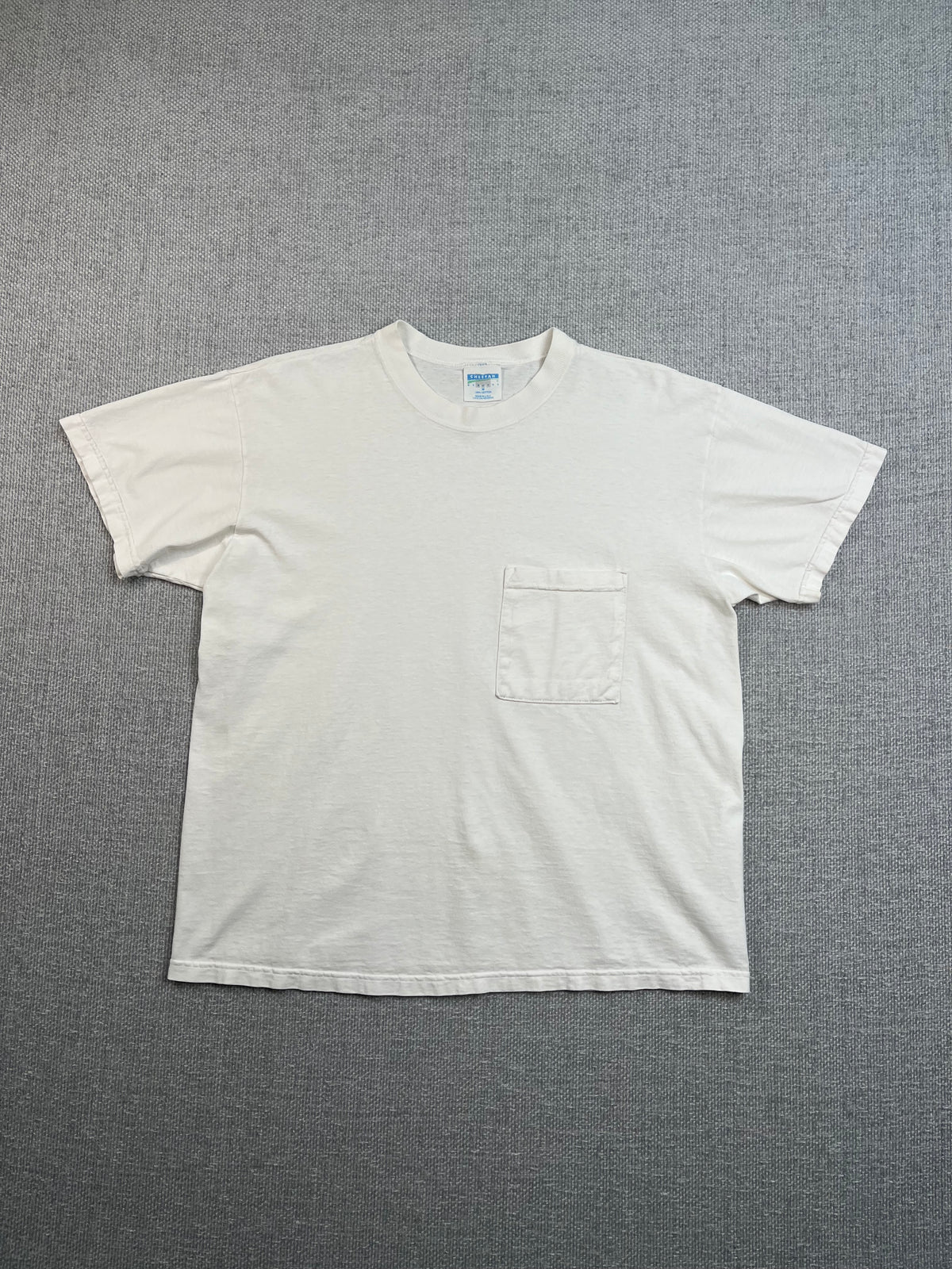 90's White Pocket Tee