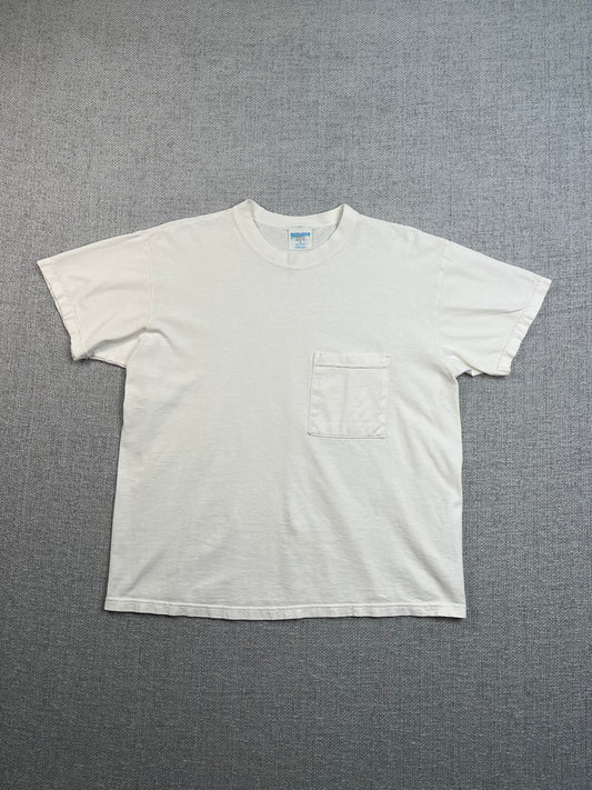 90's White Pocket Tee