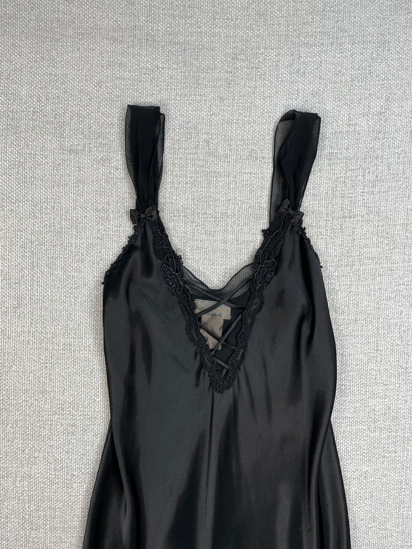 90's Black Lace Slip Dress