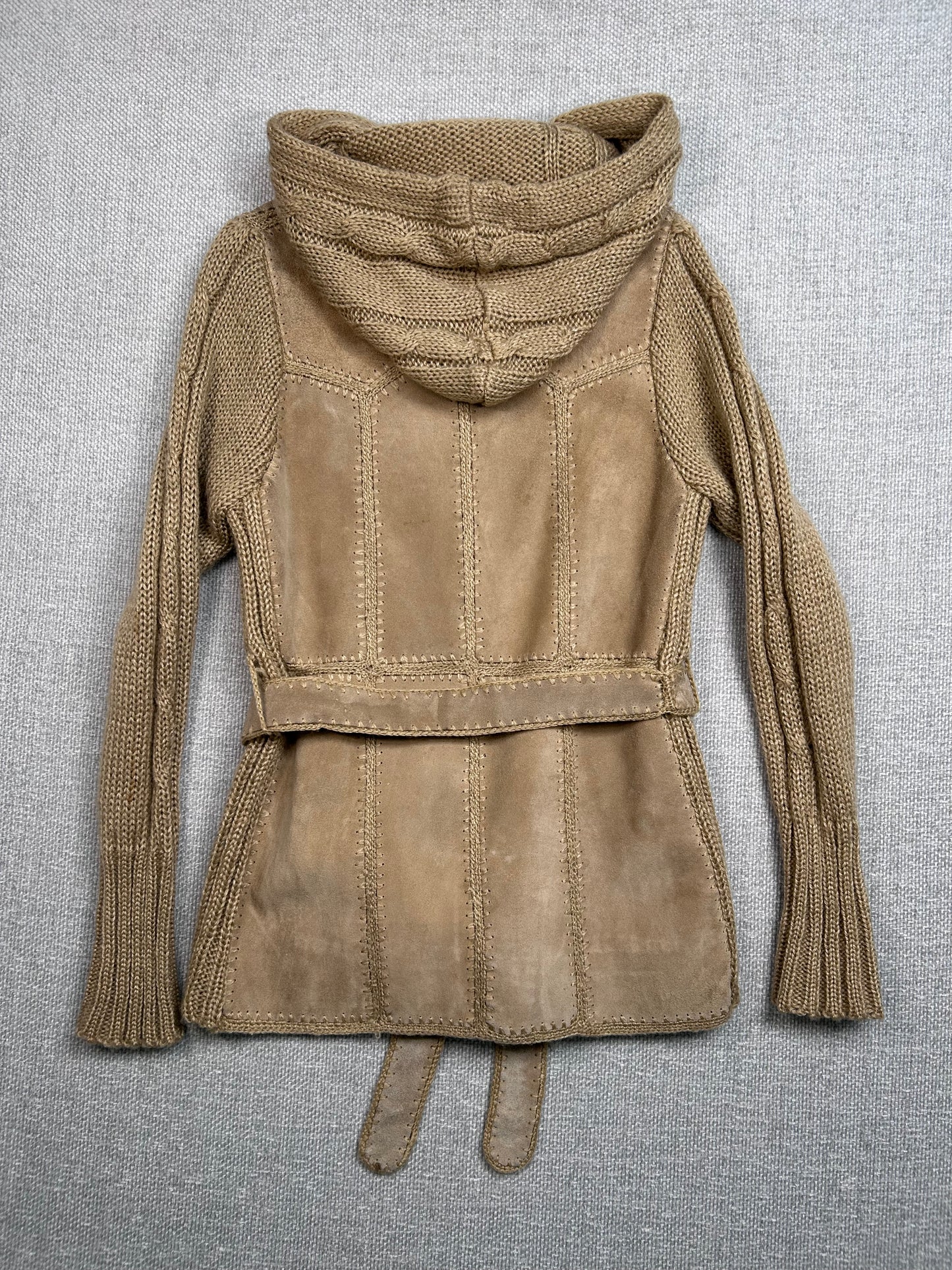 90's Hooded Suede Coat