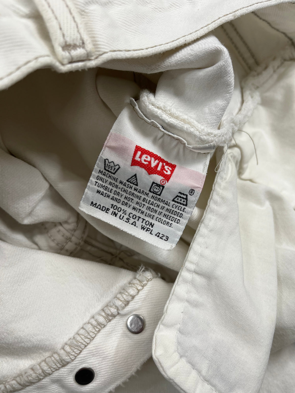 90’s Levi's 501 White Jeans 29"