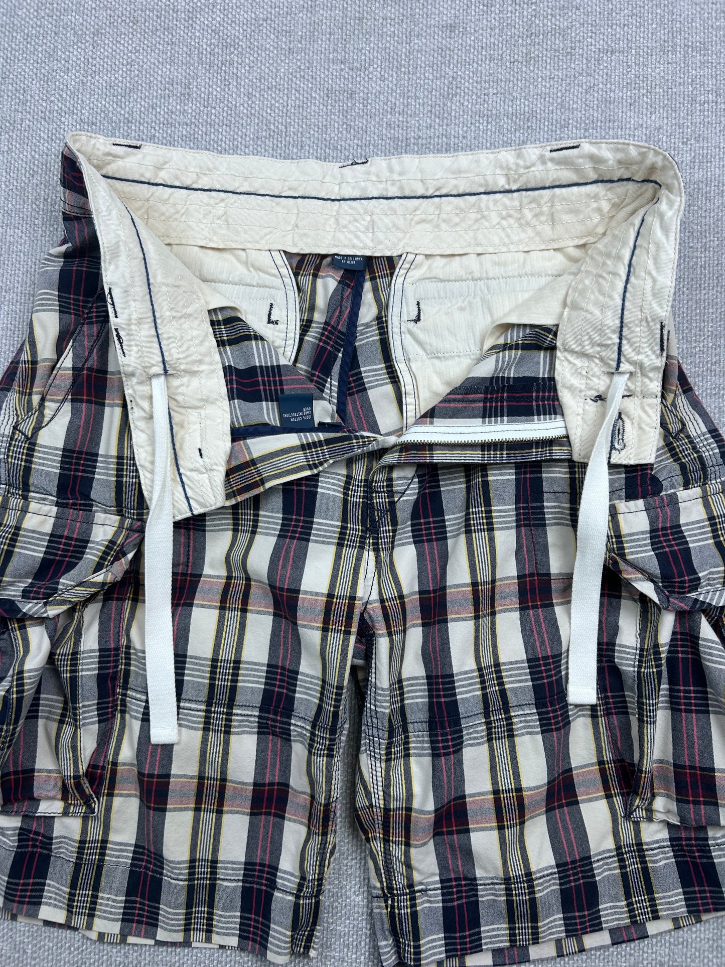 Y2K Polo Baggy Plaid Cargo Shorts 30-33"