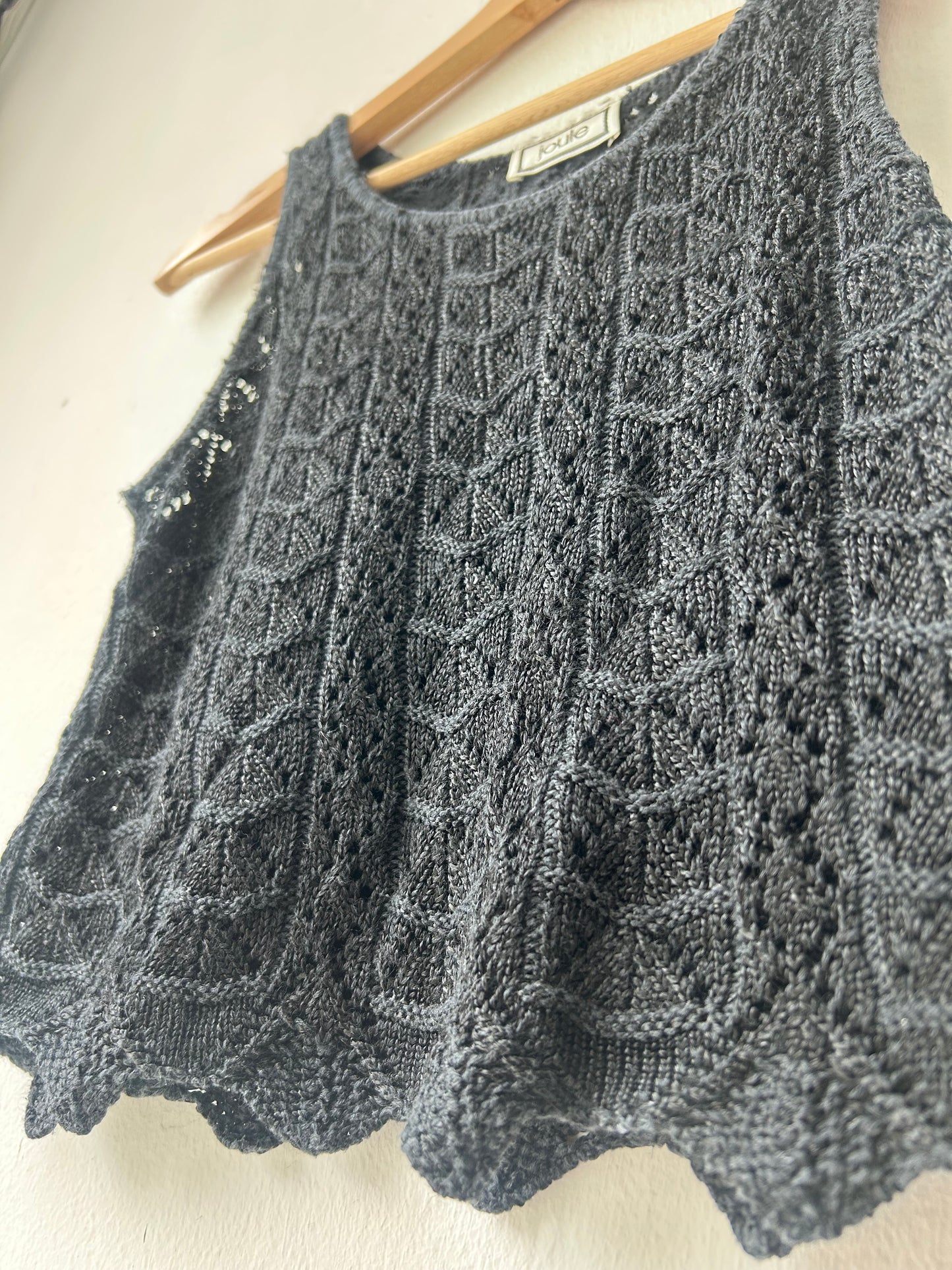90’s Crochet Black Tank