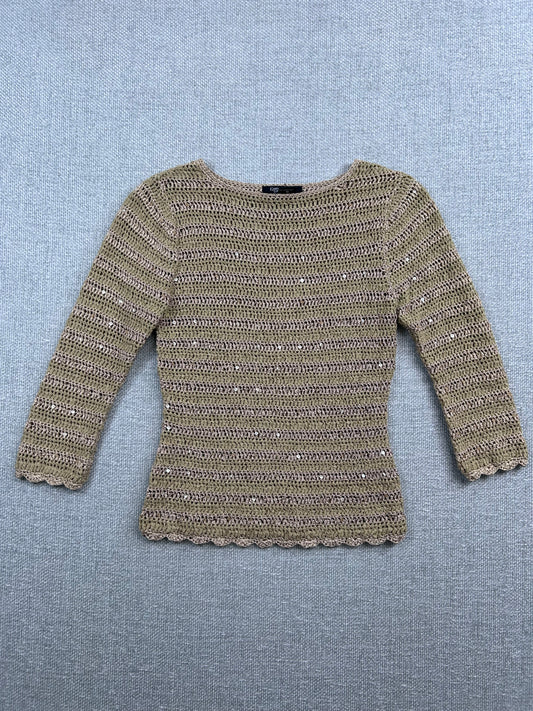 Y2K Knit 3/4 Sleeve Top
