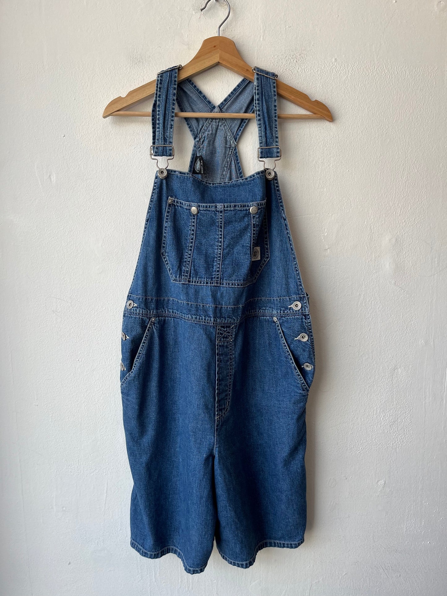 90's DKNY Denim Overall Shorts