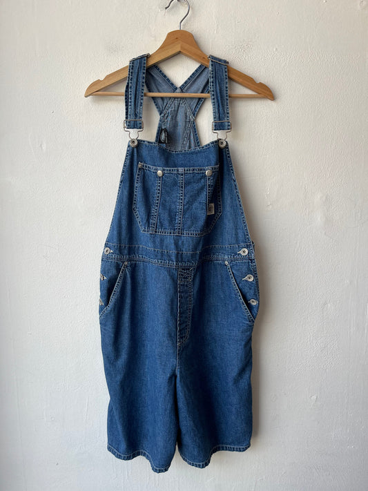 90's DKNY Denim Overall Shorts