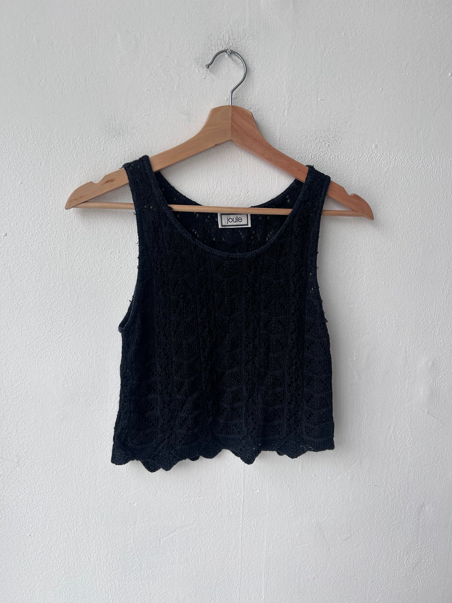 90’s Crochet Black Tank