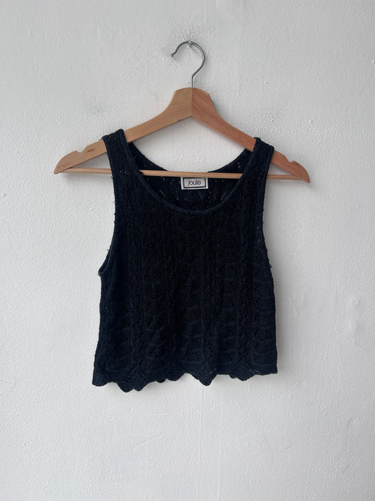 90’s Crochet Black Tank